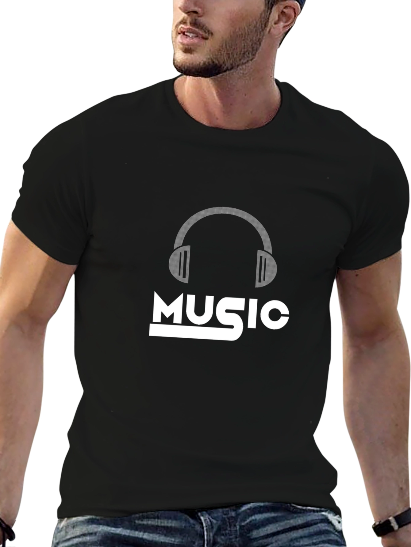 Music Headphones Graphic T-Shirt