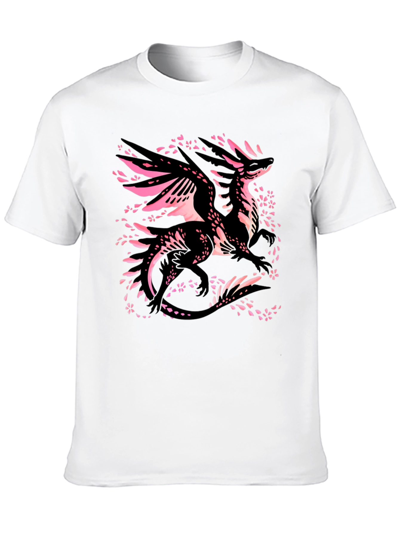 Dragon Cherry Blossom T-Shirt - Black Graphic Tee