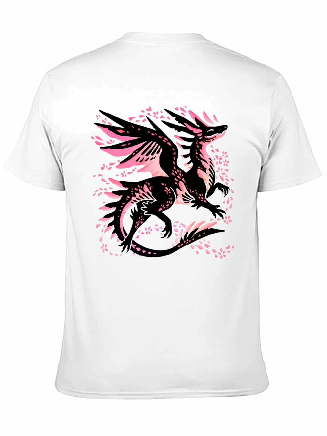 Dragon Cherry Blossom T-Shirt - Black Graphic Tee