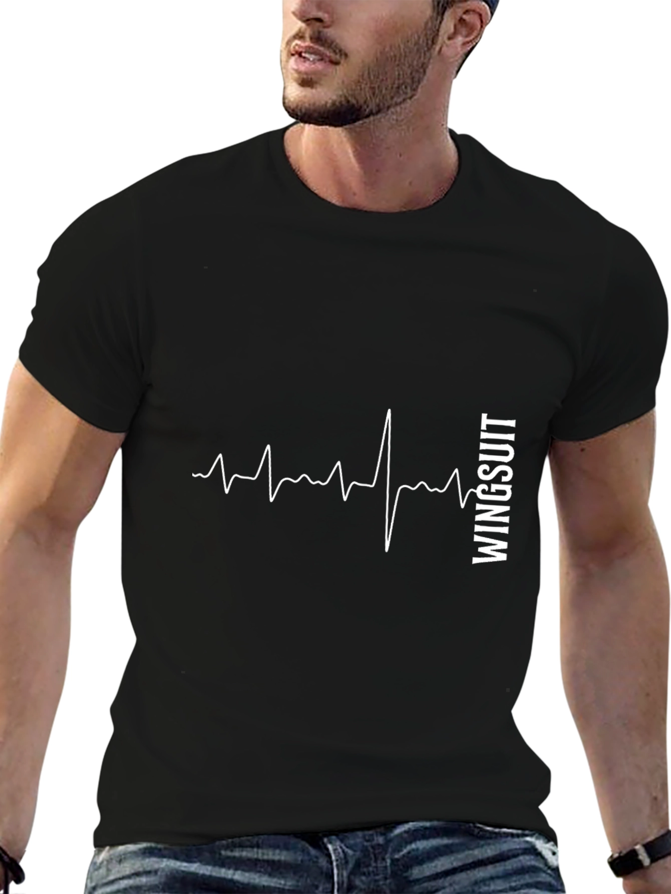 Wingsuit Heartbeat Black T-Shirt