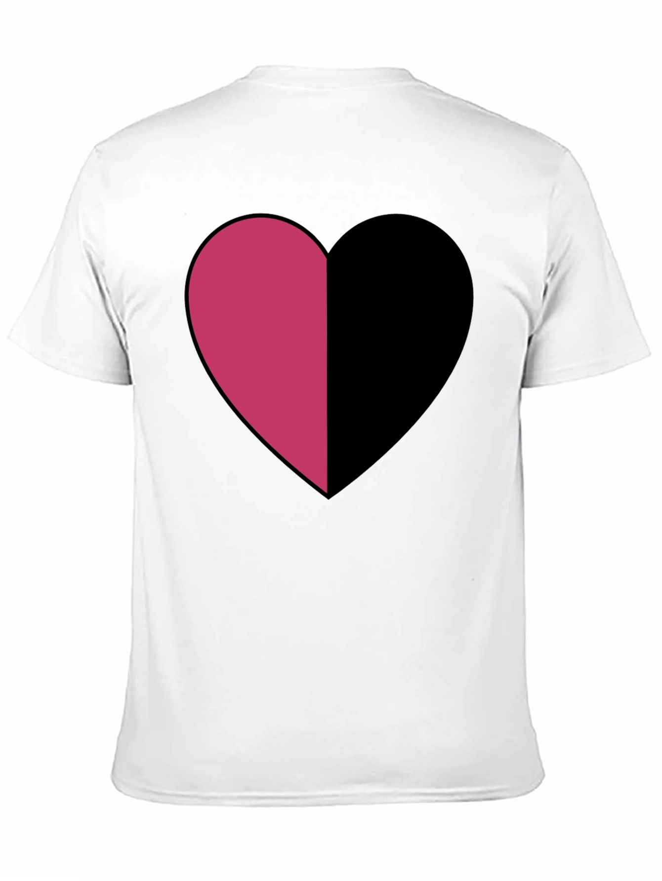 Two-Tone Heart Graphic Tee - Modern Casual Style