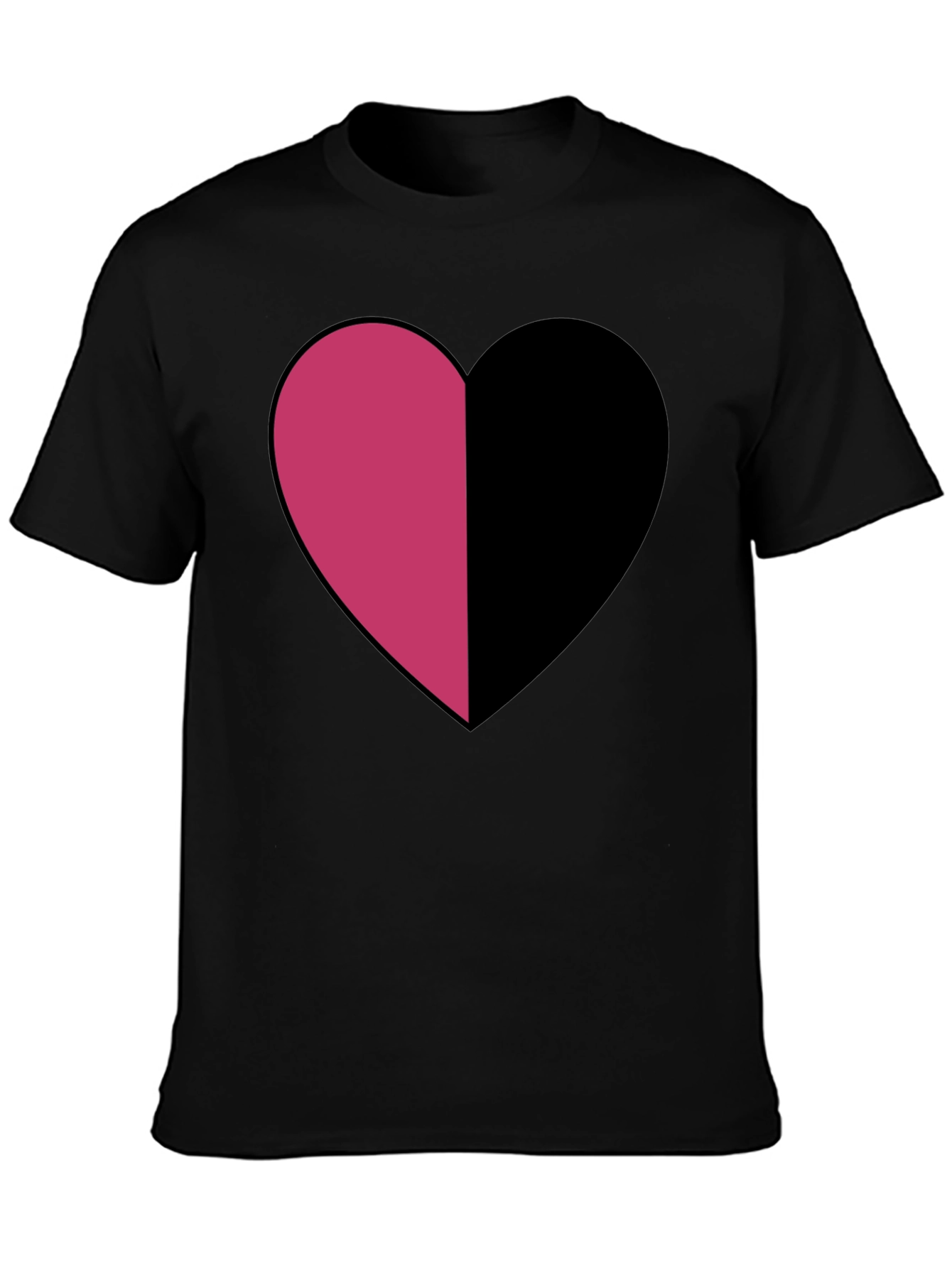 Two-Tone Heart Graphic Tee - Modern Casual Style