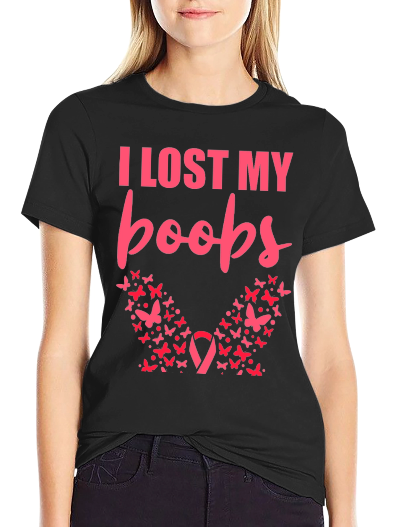 I Lost My Boobs Butterfly T-Shirt