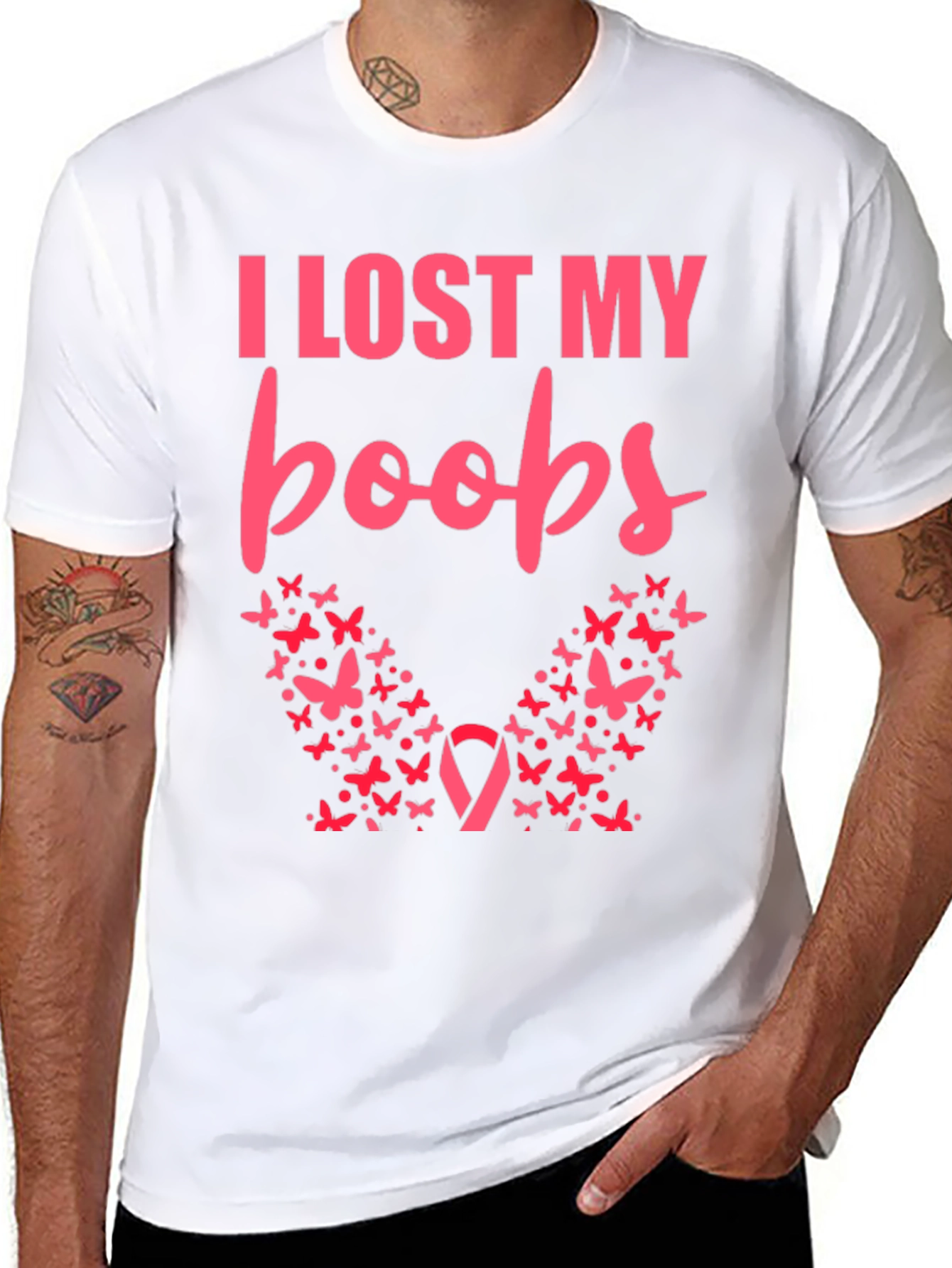 I Lost My Boobs Butterfly T-Shirt