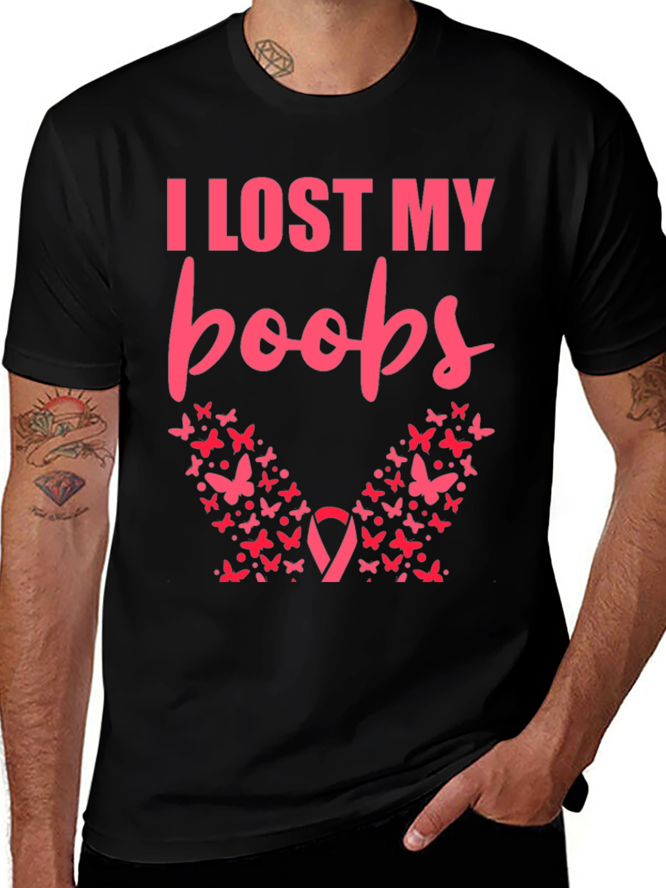 I Lost My Boobs Butterfly T-Shirt