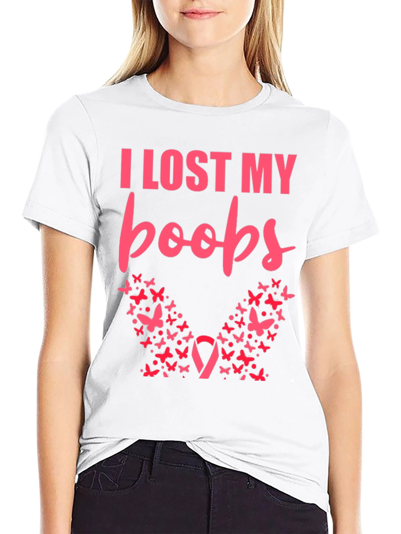 I Lost My Boobs Butterfly T-Shirt