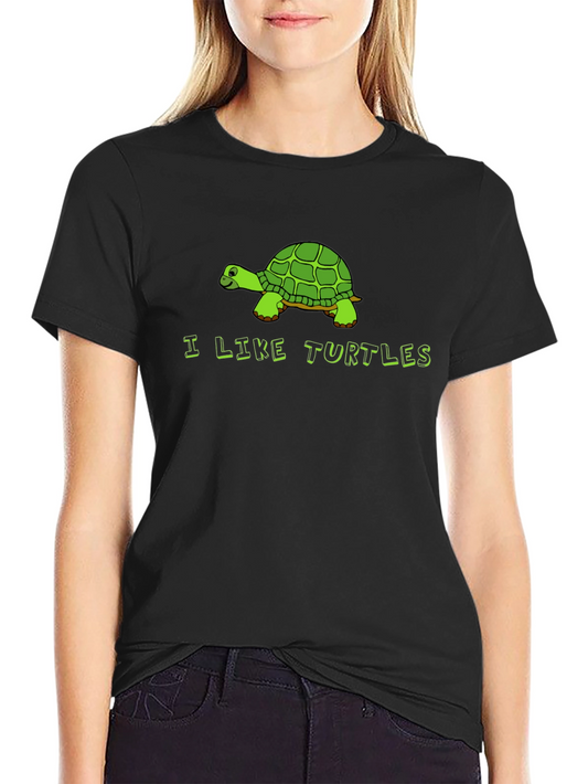 I Like Turtles Graphic Tee - Mens Black T-Shirt