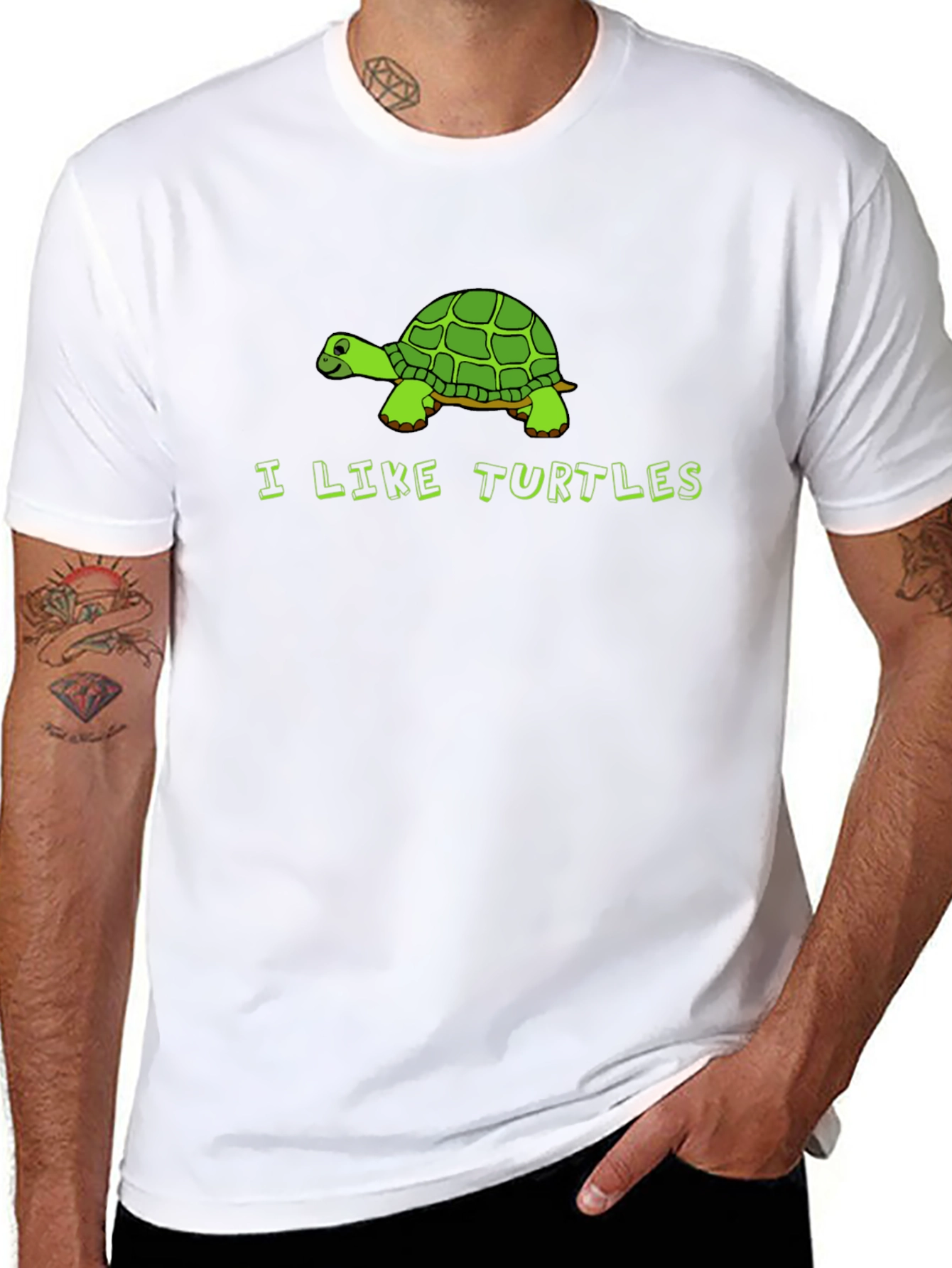 I Like Turtles Graphic Tee - Mens Black T-Shirt
