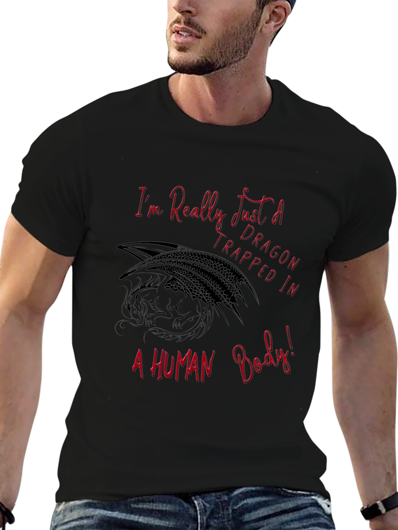 Dragon Trapped in Human Body Graphic Tee