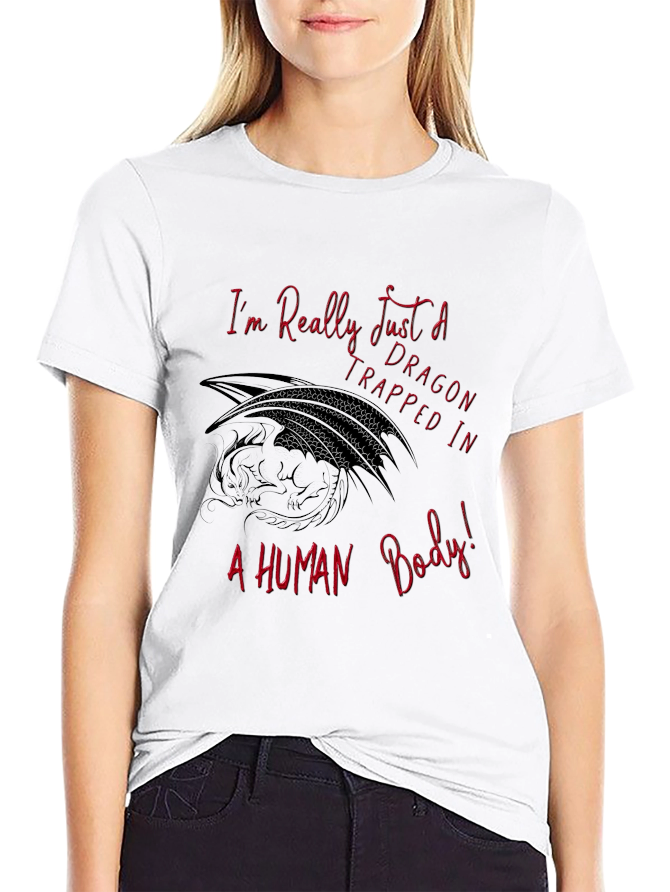 Dragon Trapped in Human Body Graphic Tee