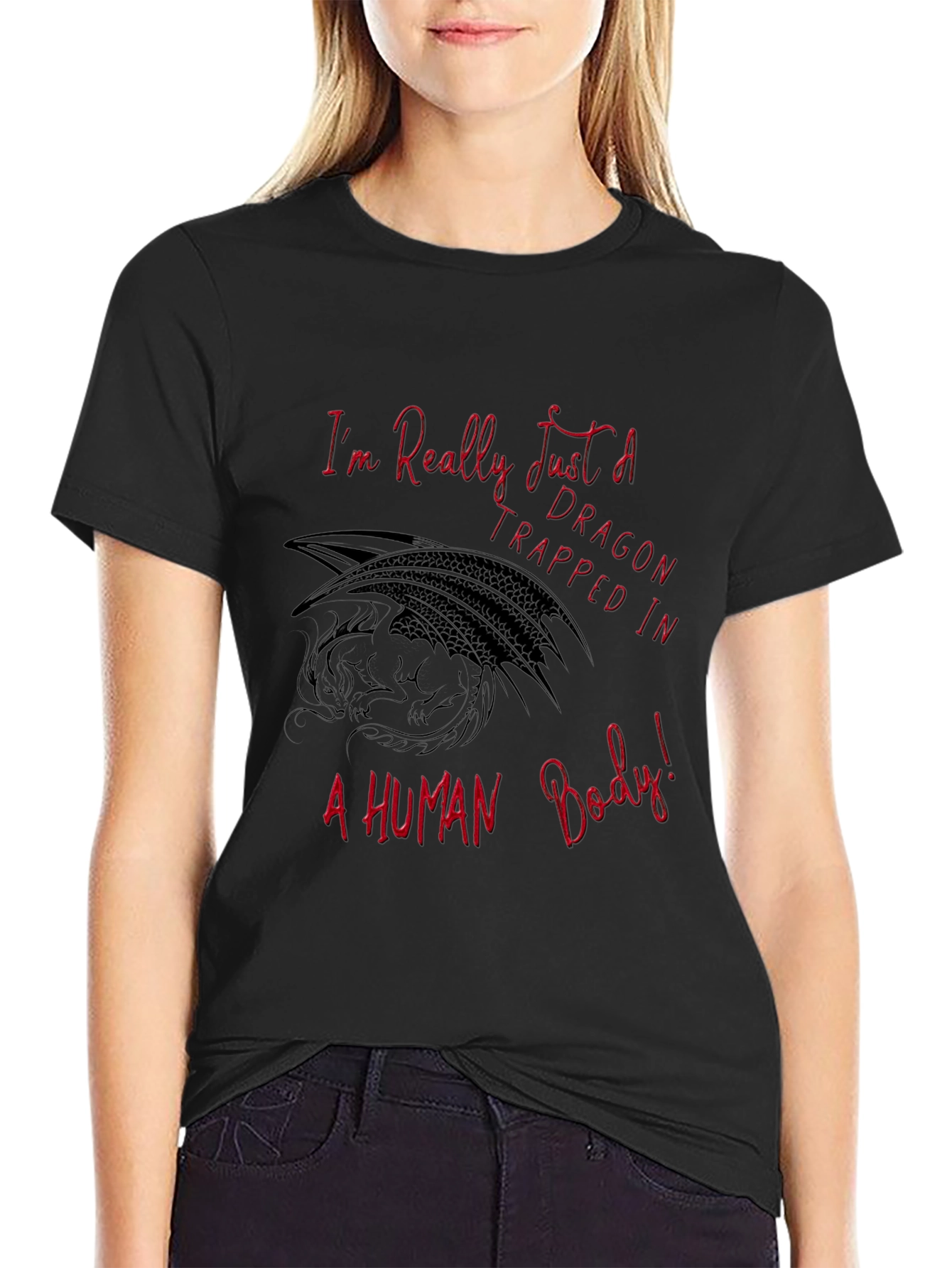 Dragon Trapped in Human Body Graphic Tee