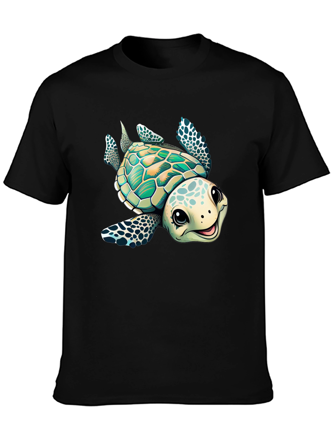 Cartoon Turtle Graphic T-Shirt