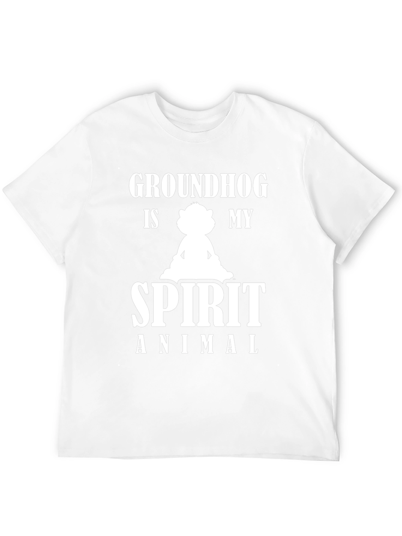 Groundhog Spirit Animal Graphic Tee - Black Cotton