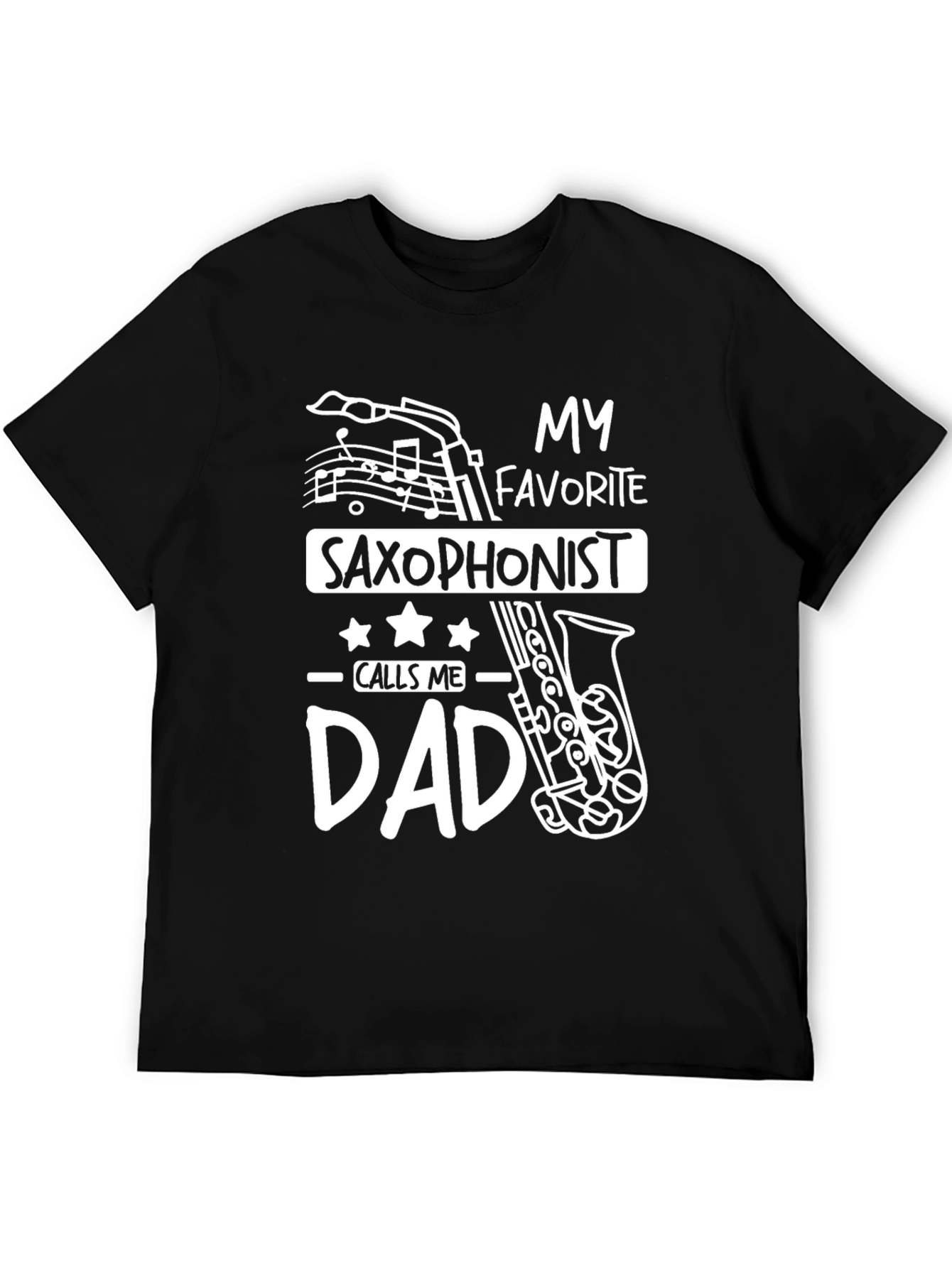 Saxophonist Dad T-Shirt - Black