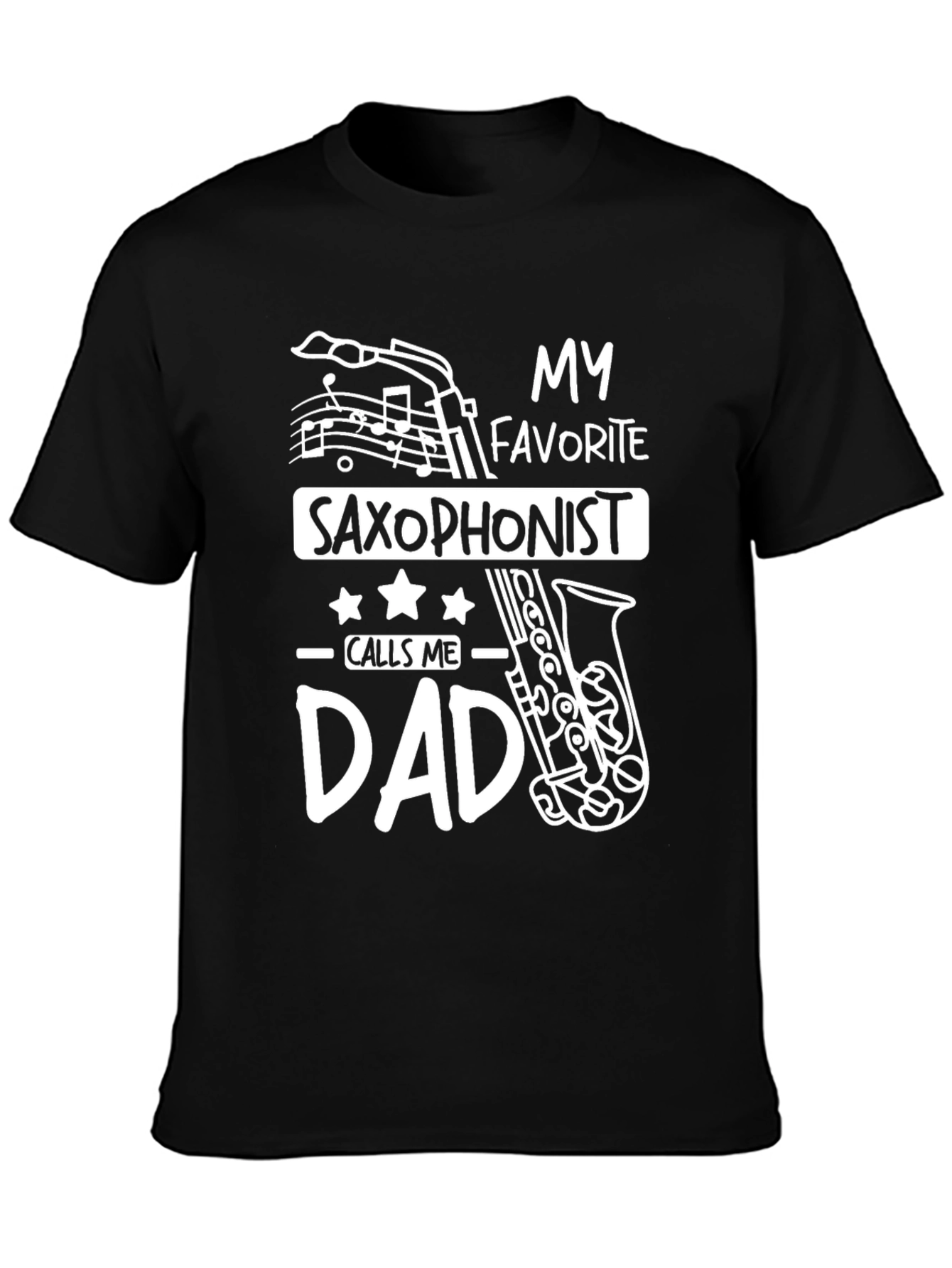 Saxophonist Dad T-Shirt - Black