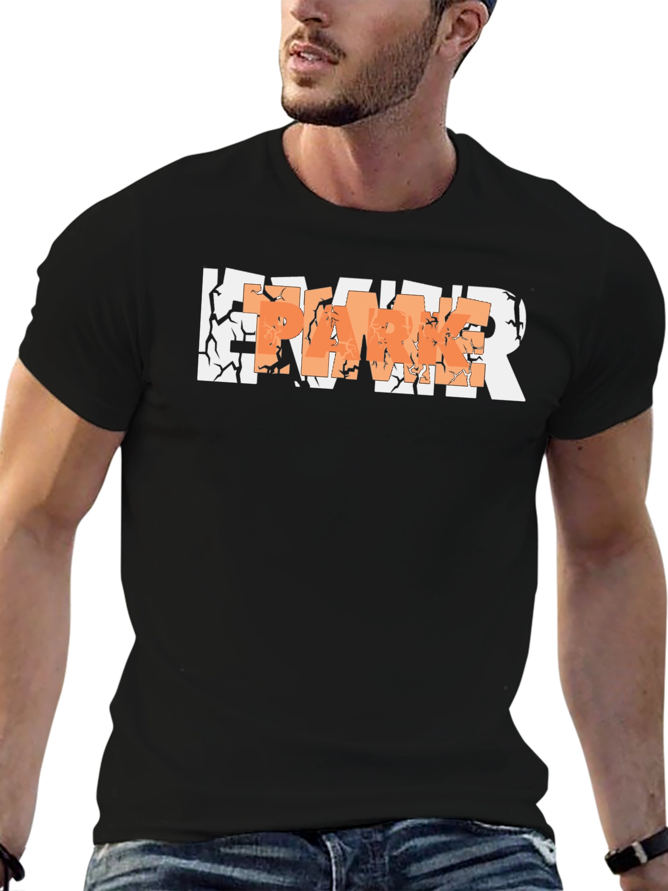 Cracked Letter Graphic T-Shirt