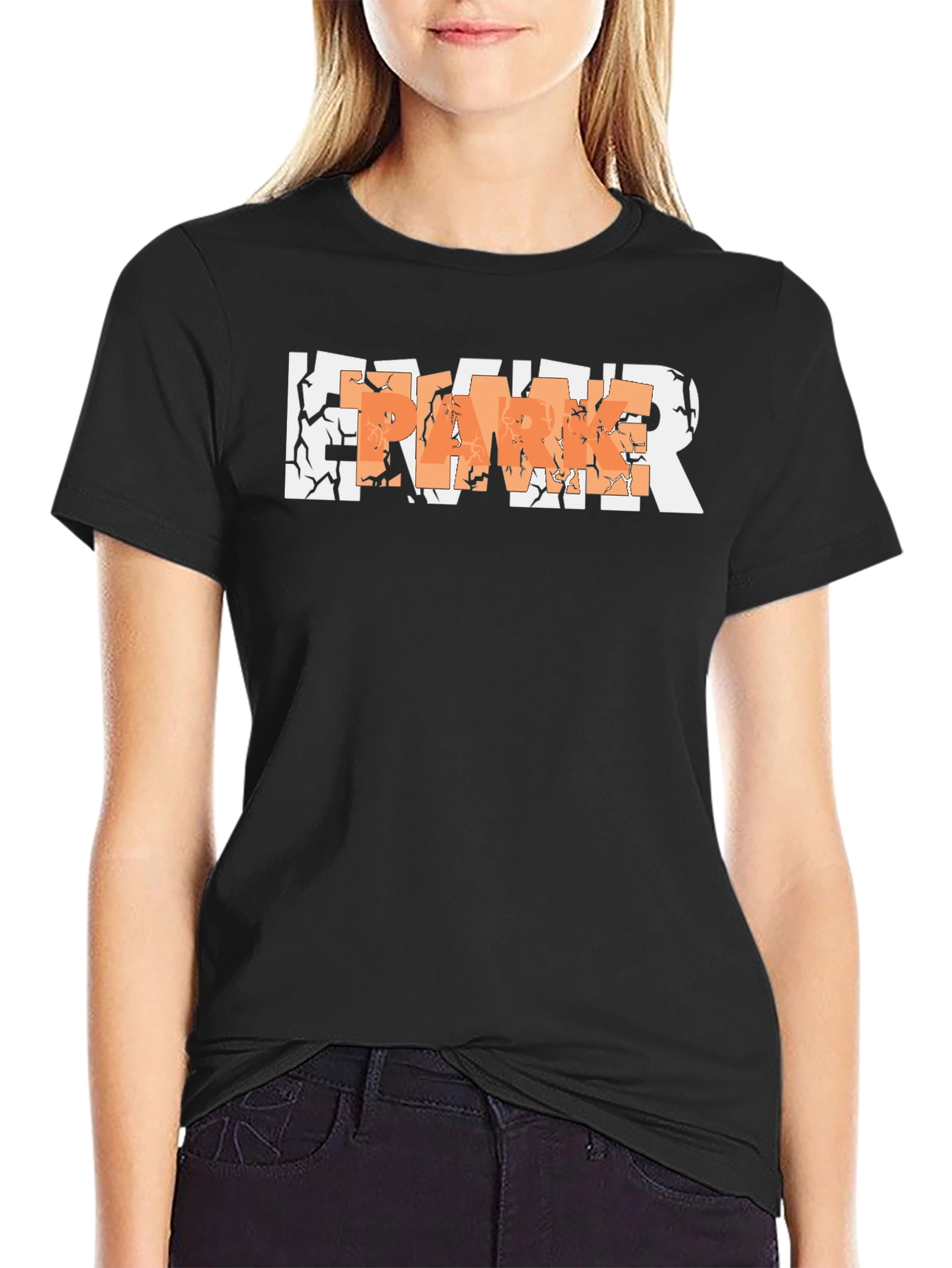 Cracked Letter Graphic T-Shirt