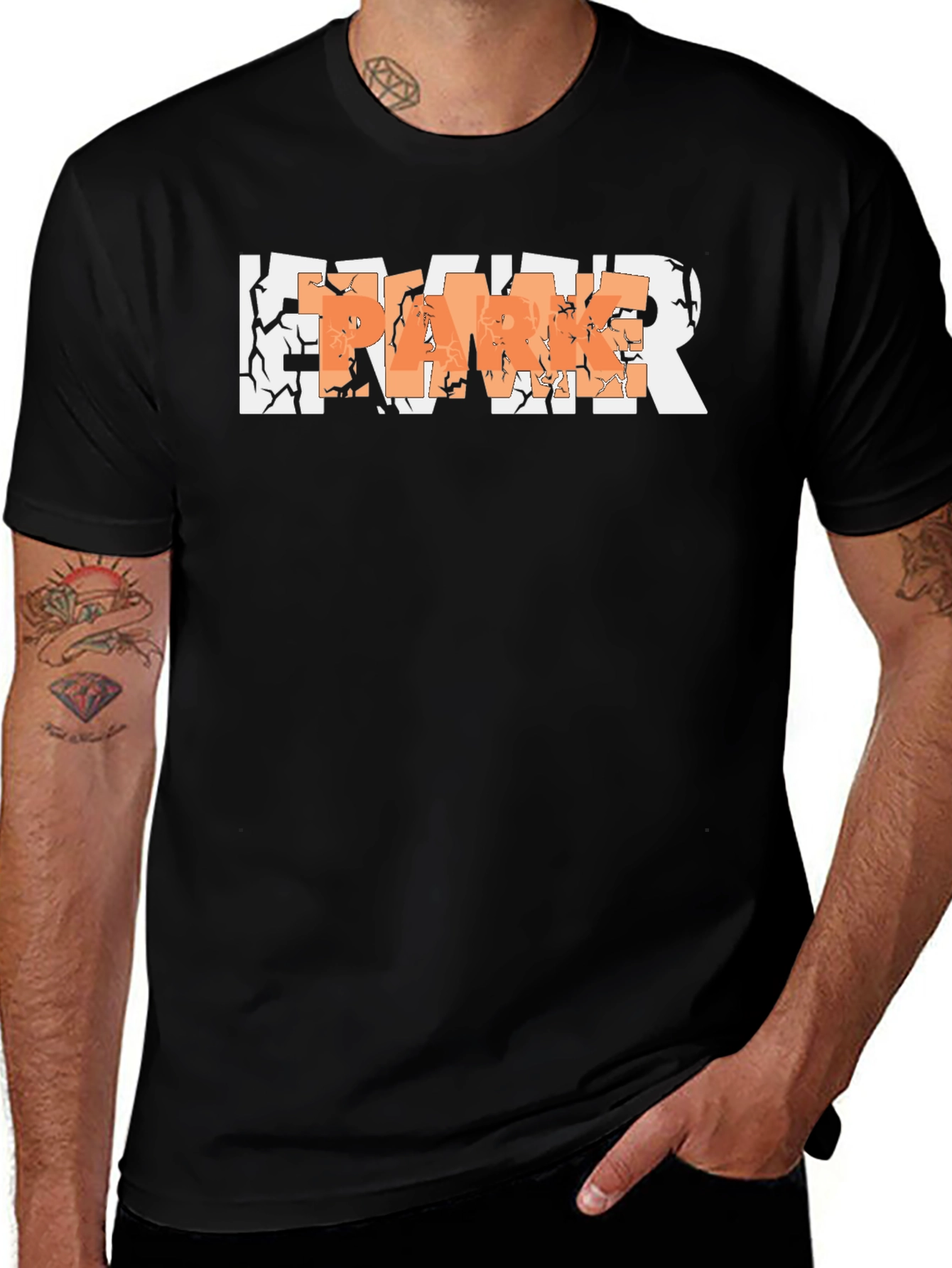 Cracked Letter Graphic T-Shirt