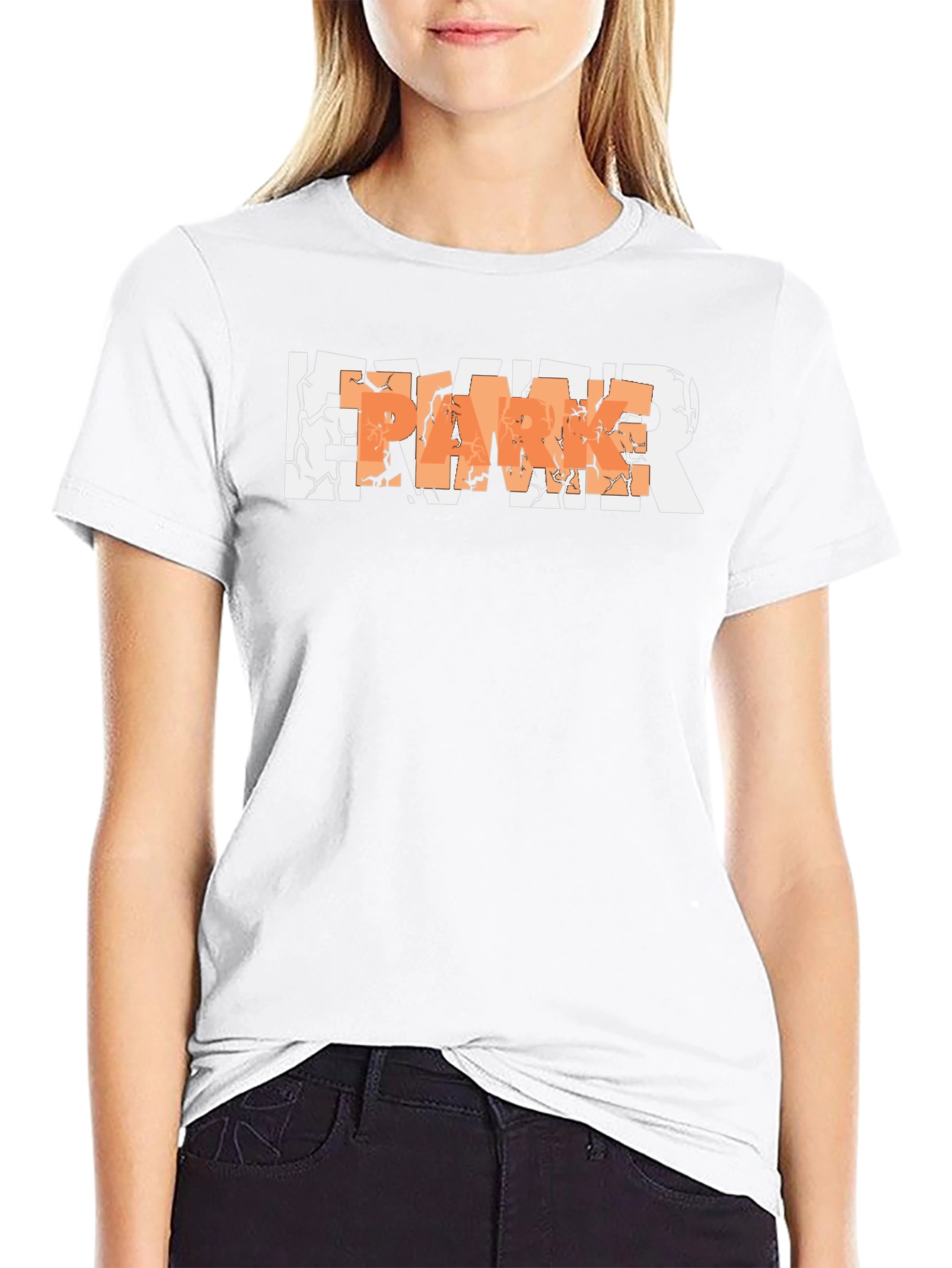 Cracked Letter Graphic T-Shirt