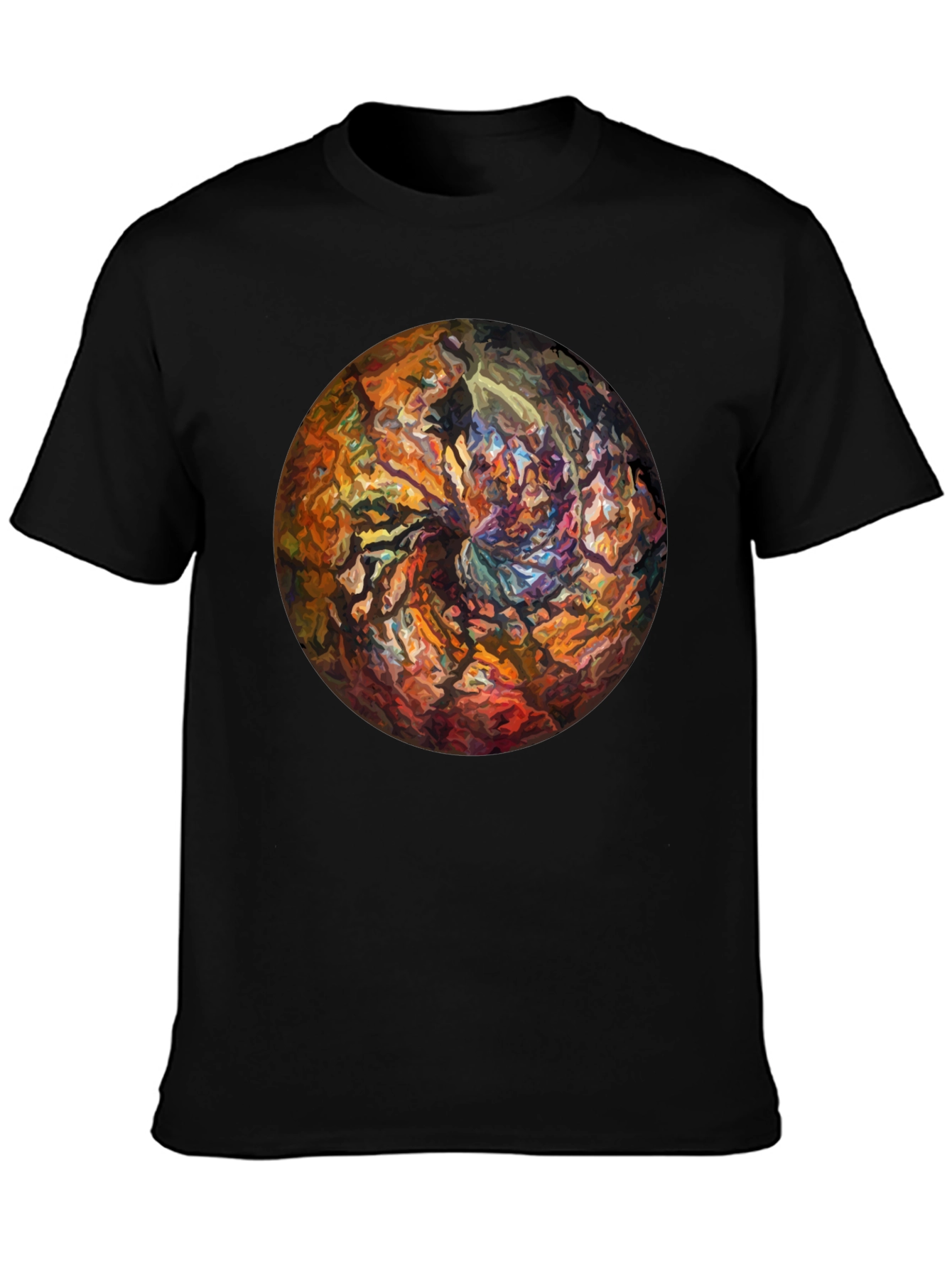 Abstract Circle Graphic Black T-Shirt