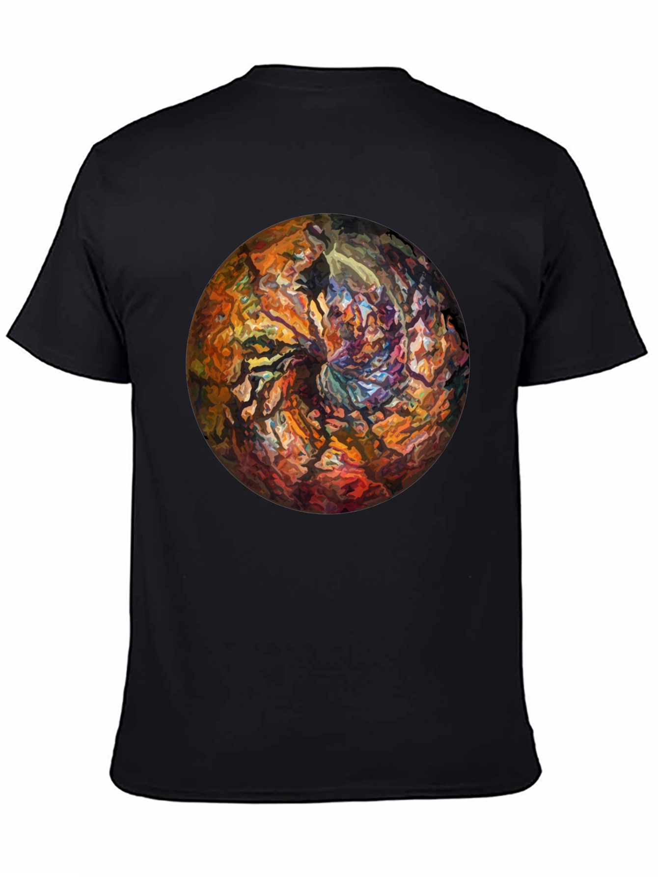 Abstract Circle Graphic Black T-Shirt