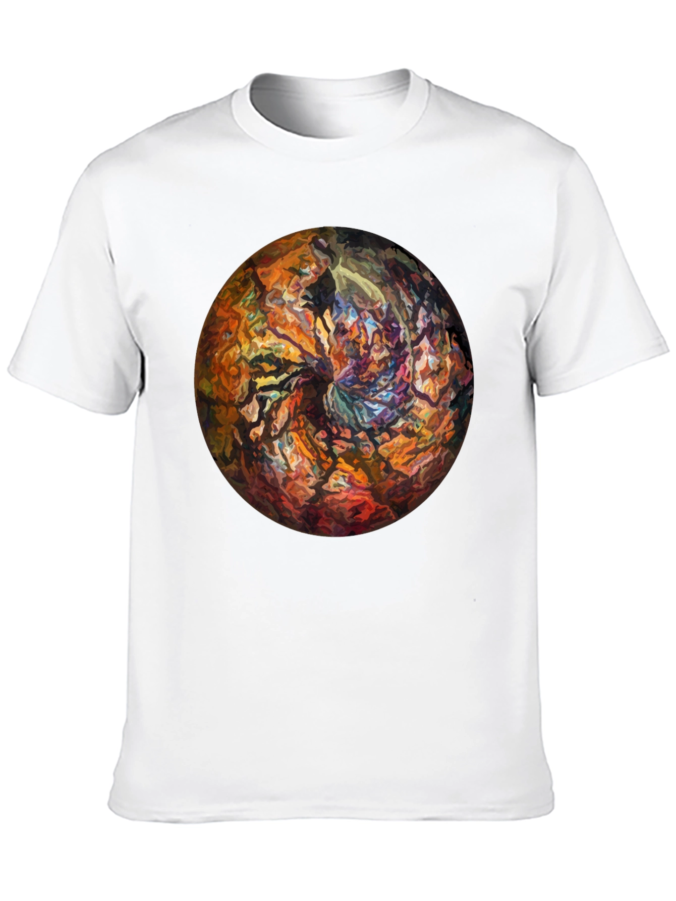 Abstract Circle Graphic Black T-Shirt