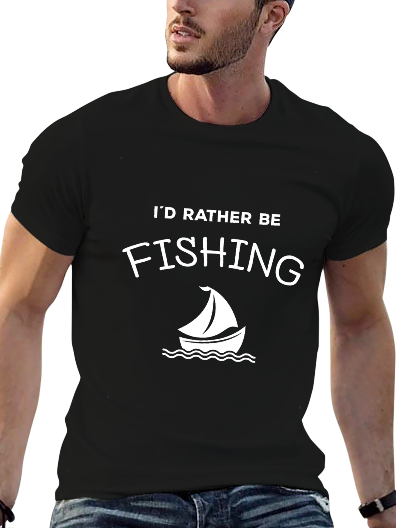 Id Rather Be Fishing T-Shirt - Sailboat Design