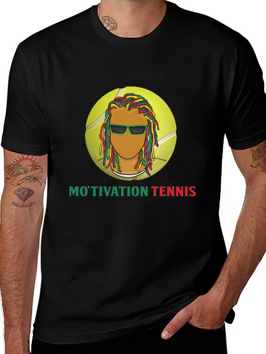 Motivation Tennis Graphic Black T-Shirt