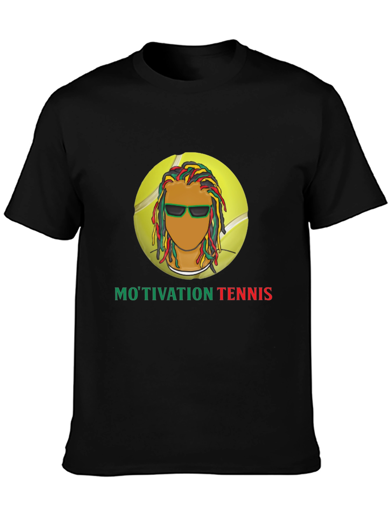 Motivation Tennis Graphic Black T-Shirt