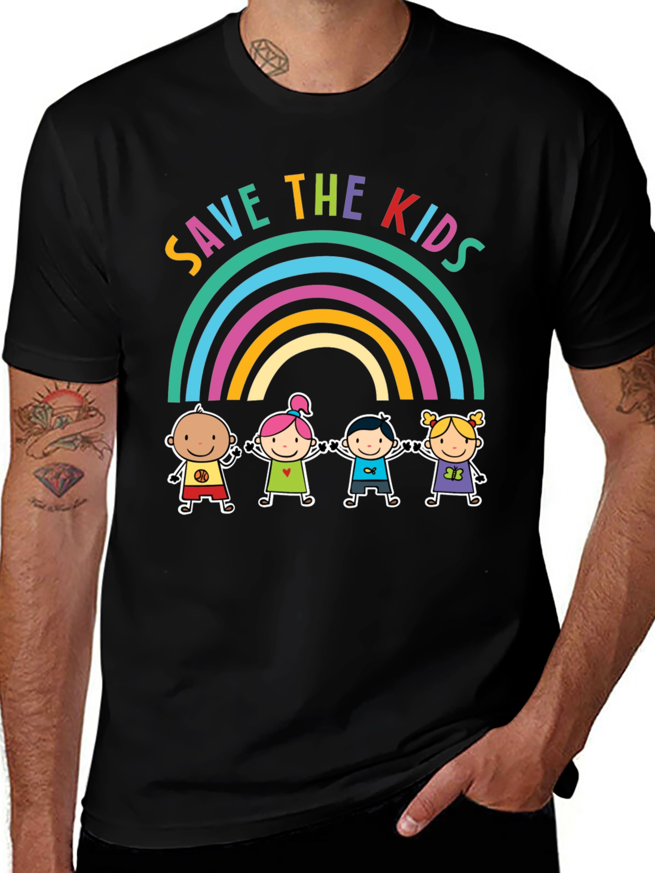 Save the Kids Rainbow Graphic Tee