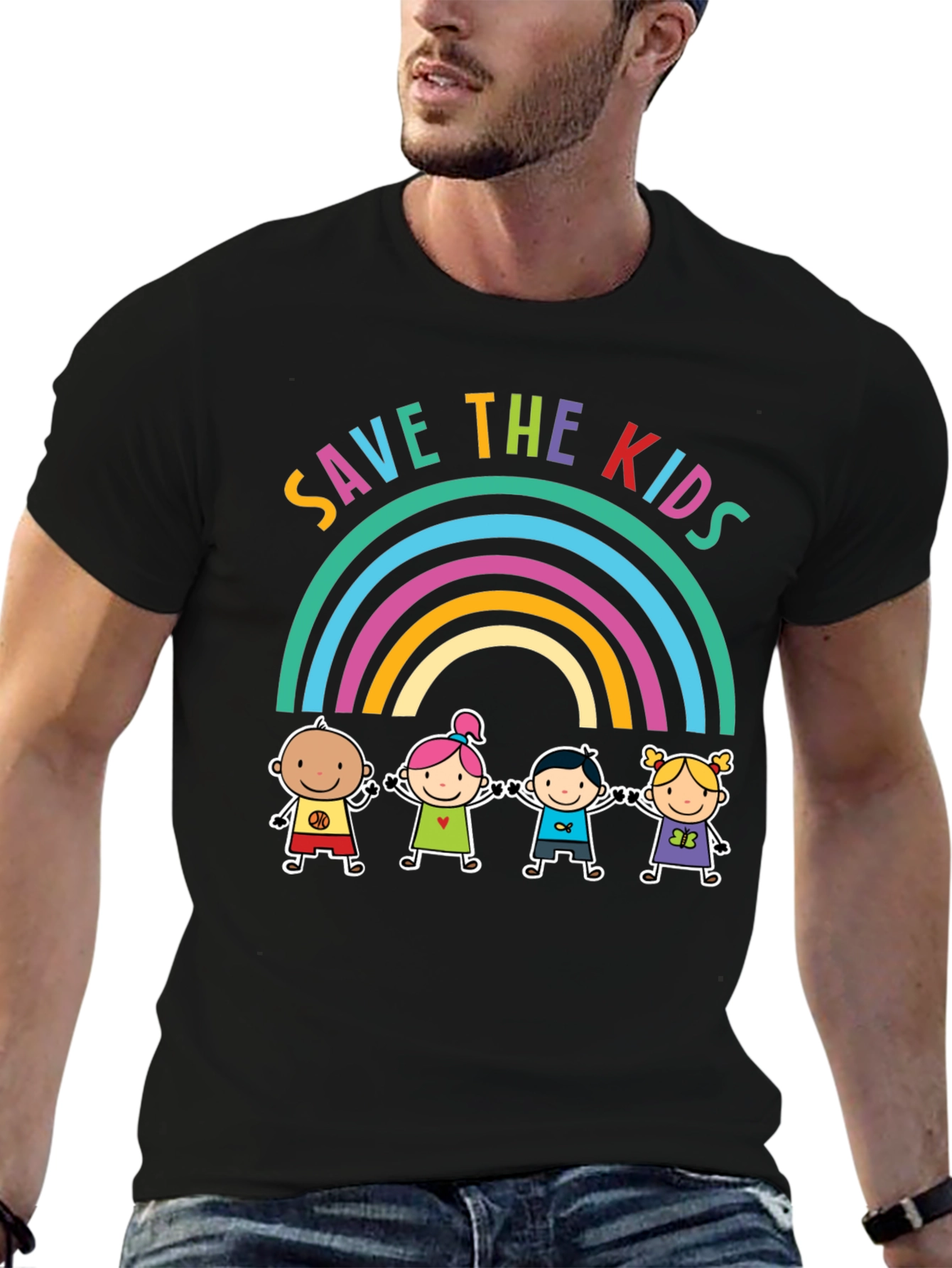 Save the Kids Rainbow Graphic Tee