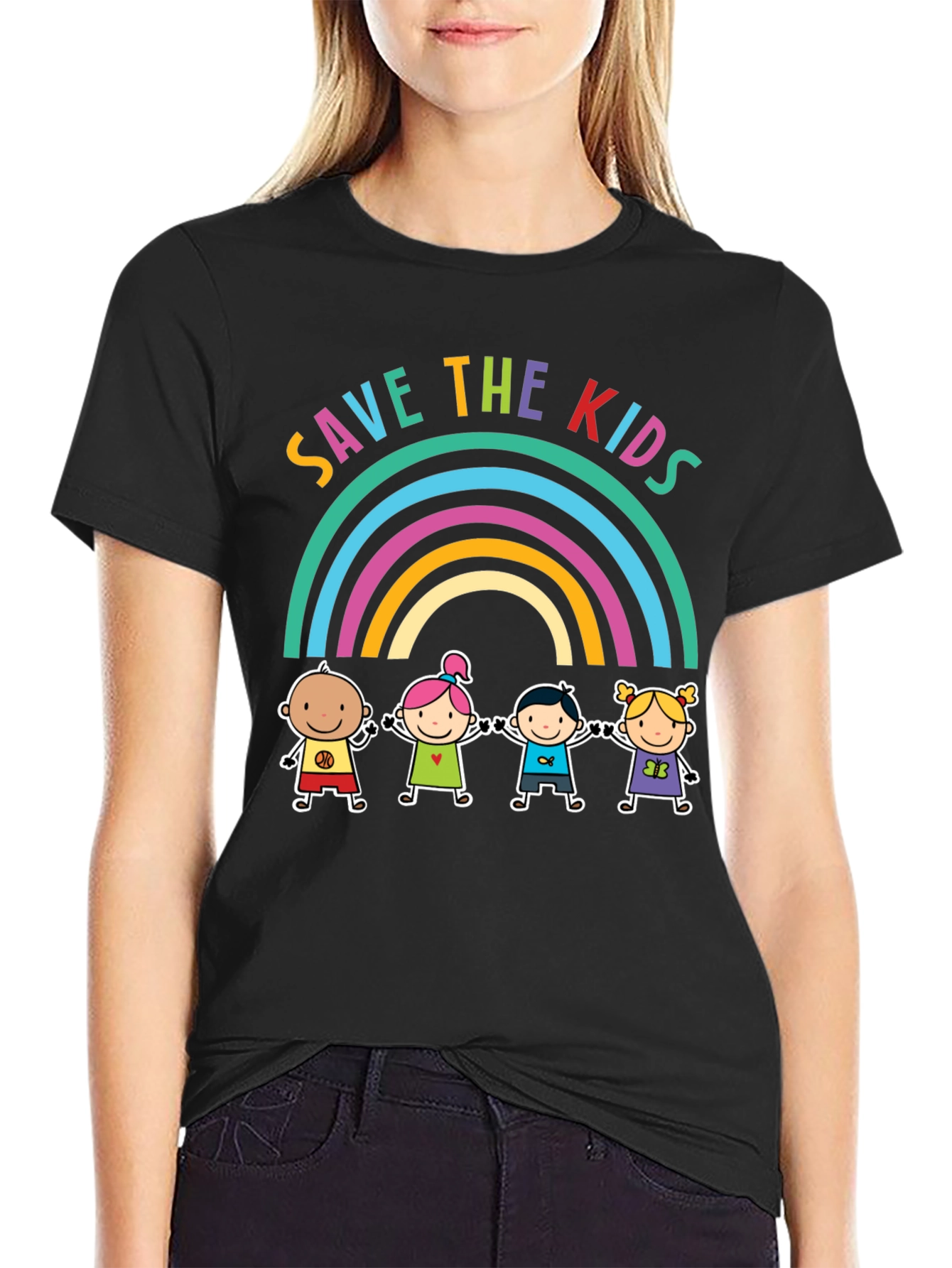 Save the Kids Rainbow Graphic Tee