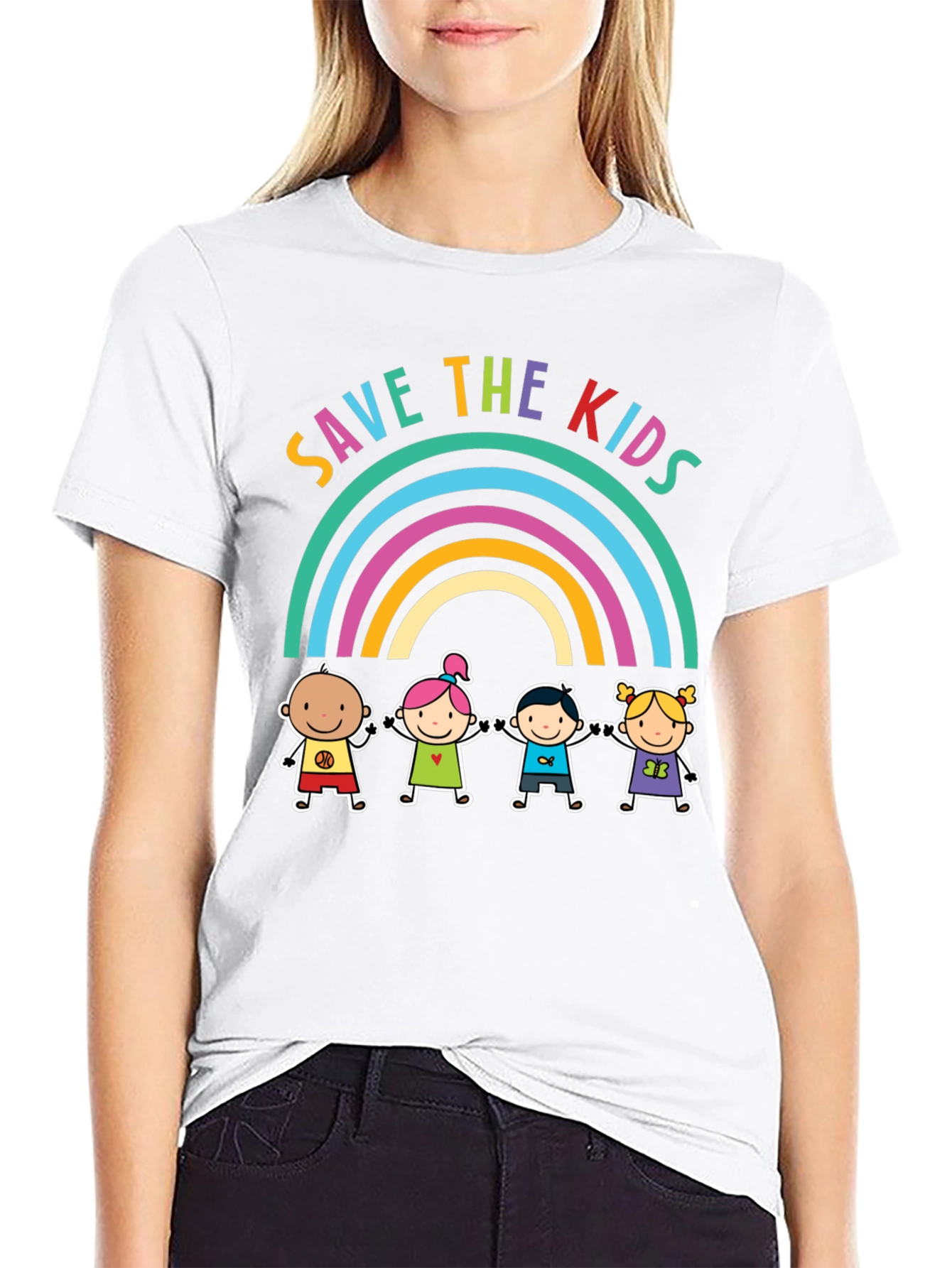 Save the Kids Rainbow Graphic Tee