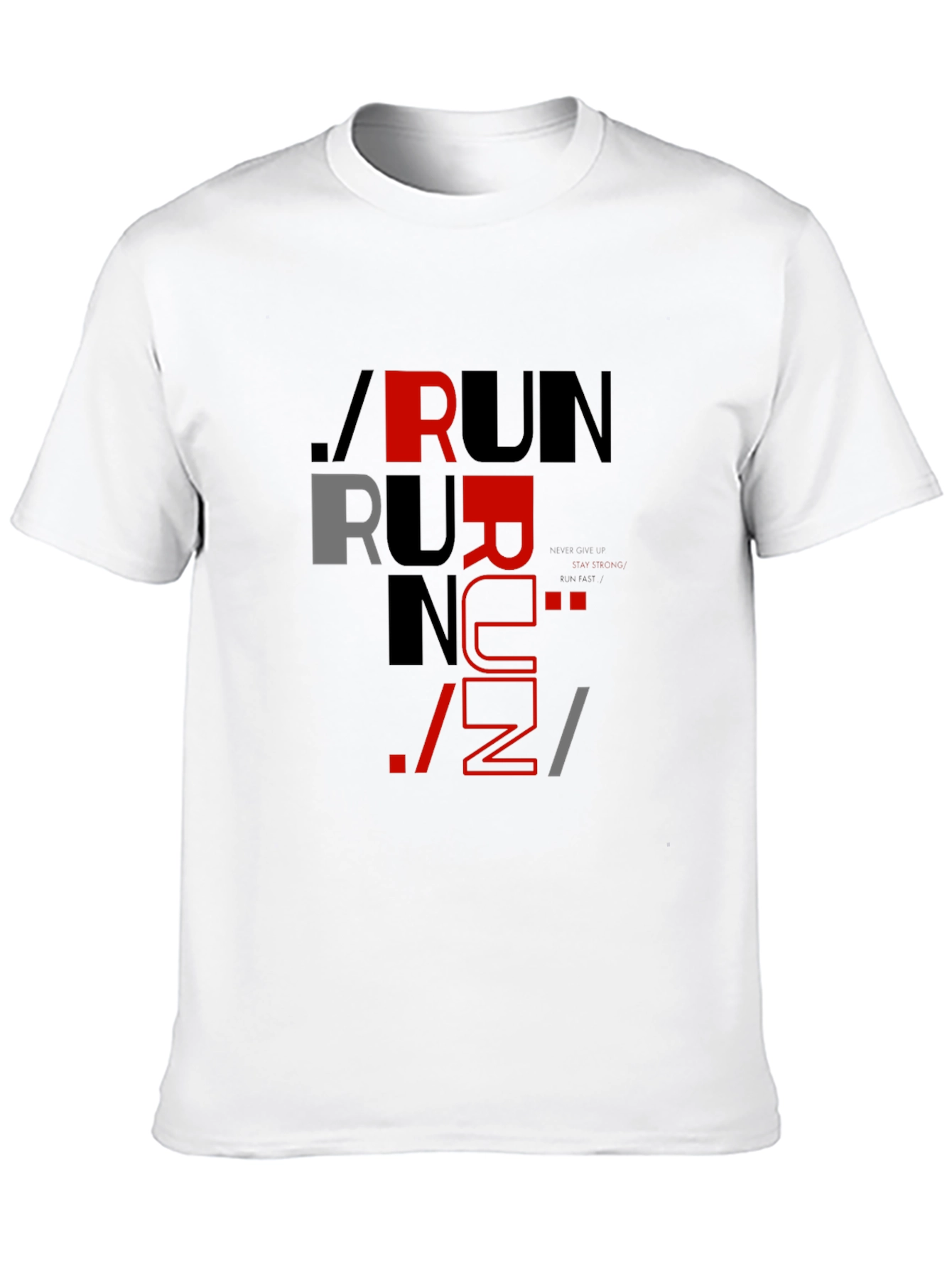 Stylish RUN Graphic Print T-Shirt