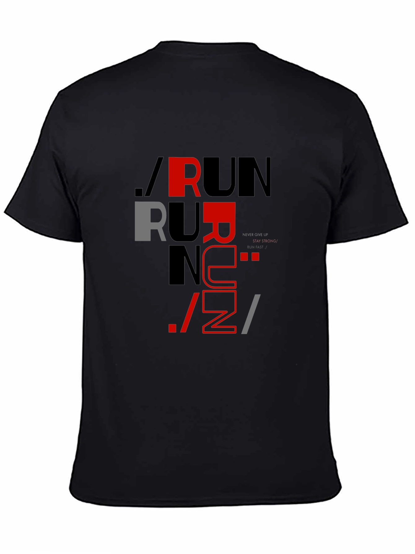 Stylish RUN Graphic Print T-Shirt