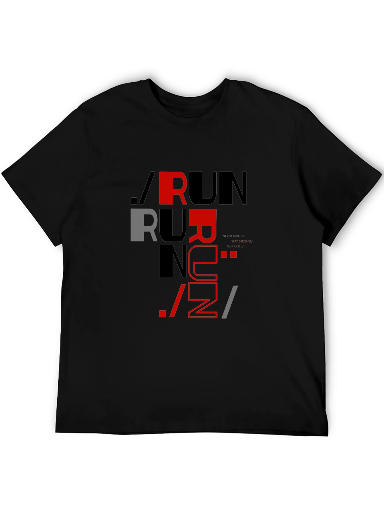 Stylish RUN Graphic Print T-Shirt