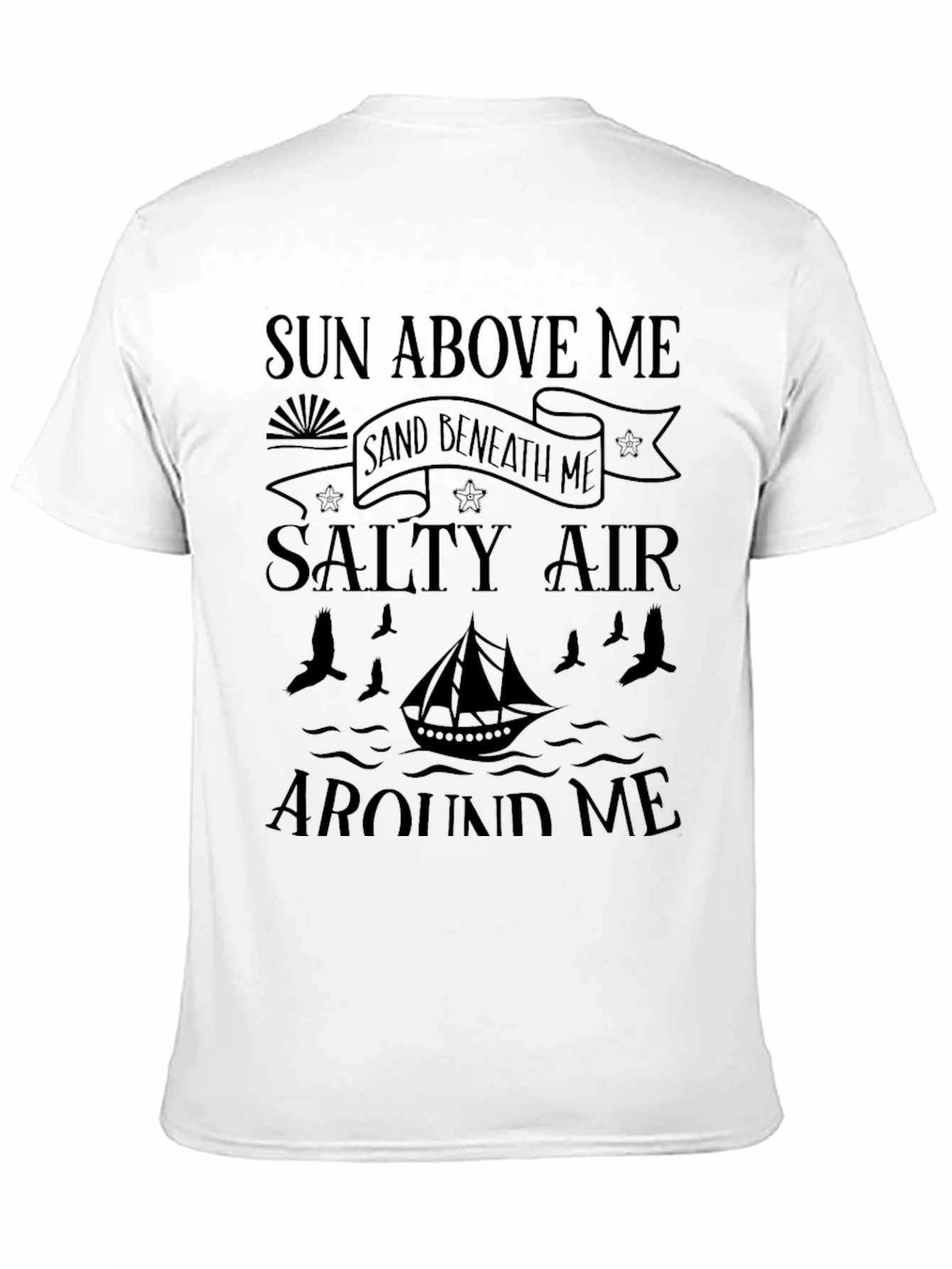 Sun Sand Salty Air Black Graphic T-Shirt