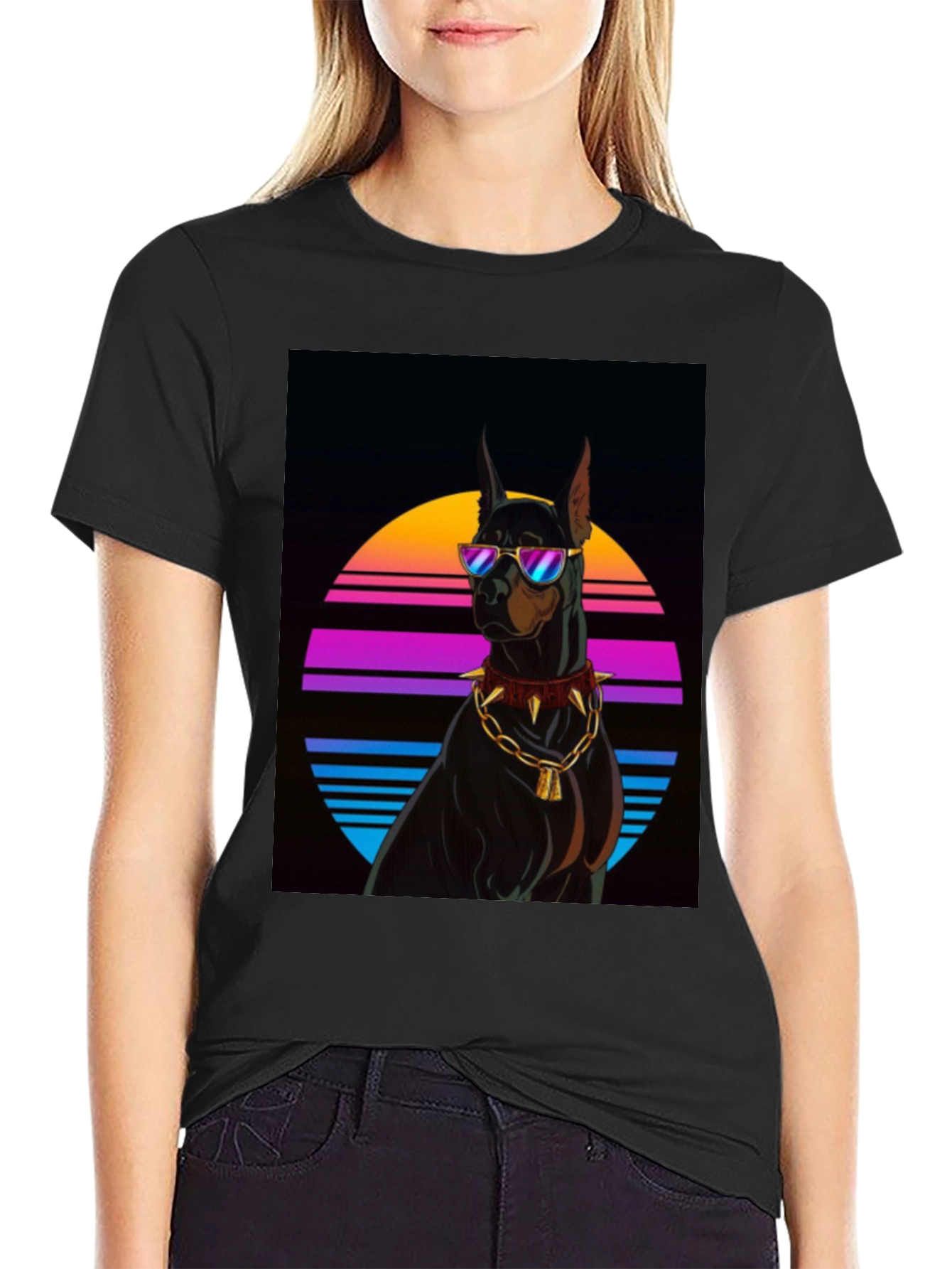 Doberman Dog Retro Style T-Shirt