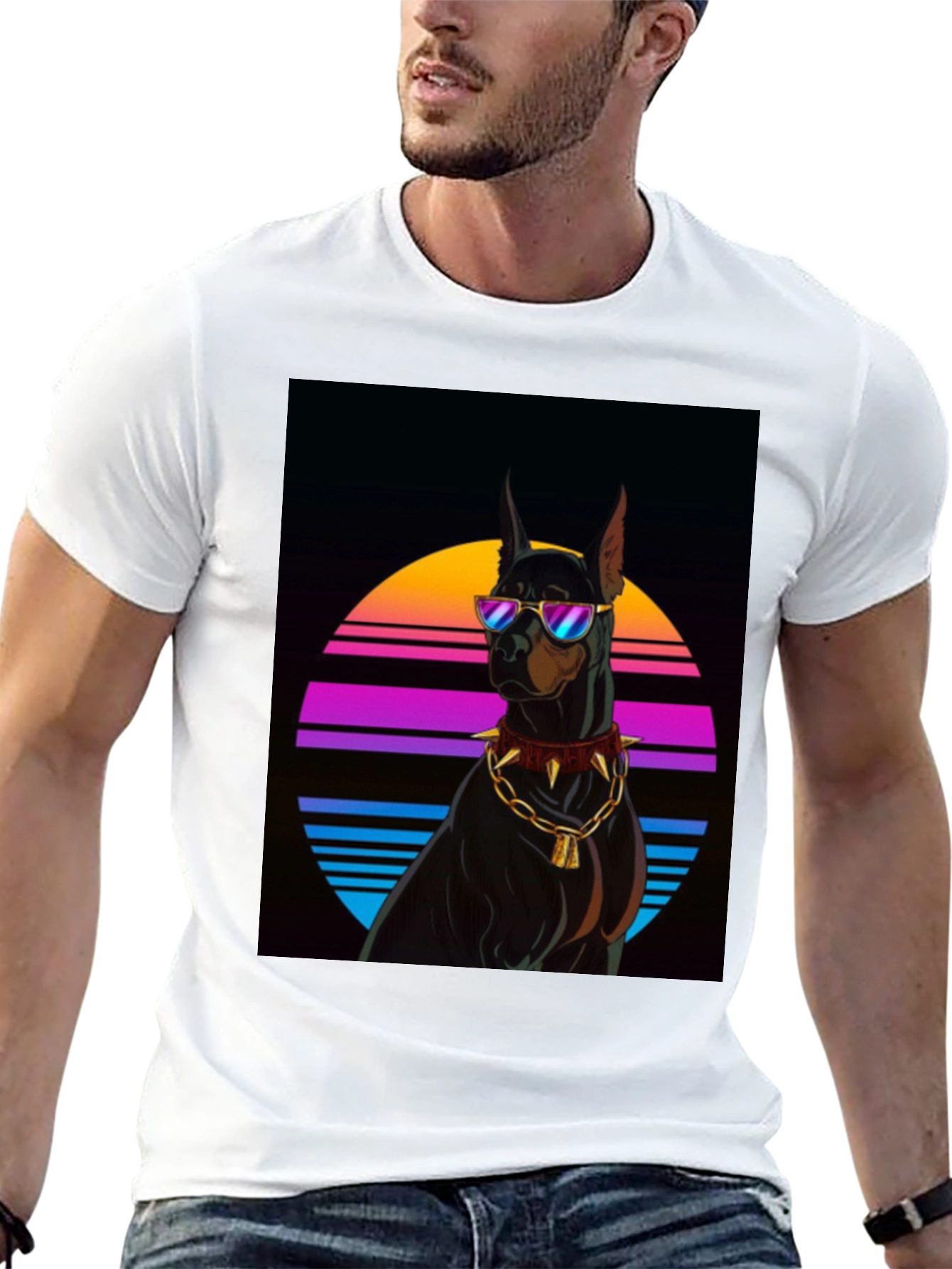 Doberman Dog Retro Style T-Shirt
