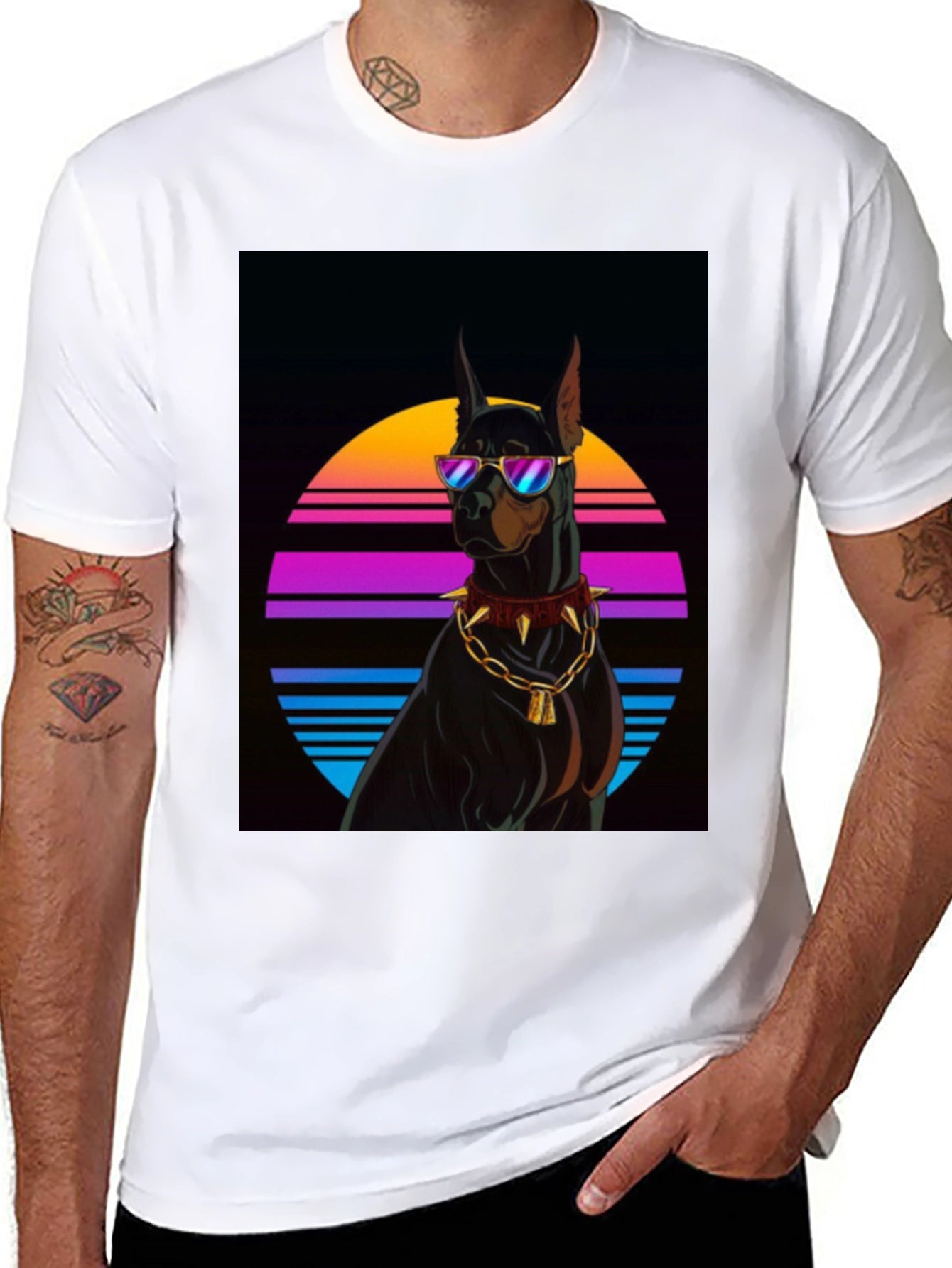 Doberman Dog Retro Style T-Shirt