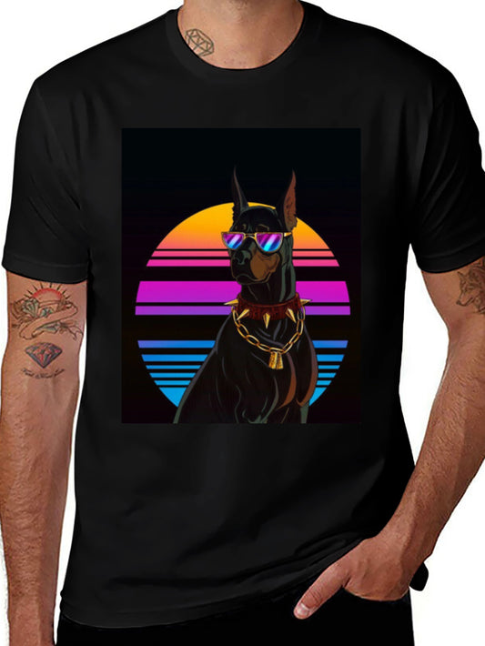 Doberman Dog Retro Style T-Shirt