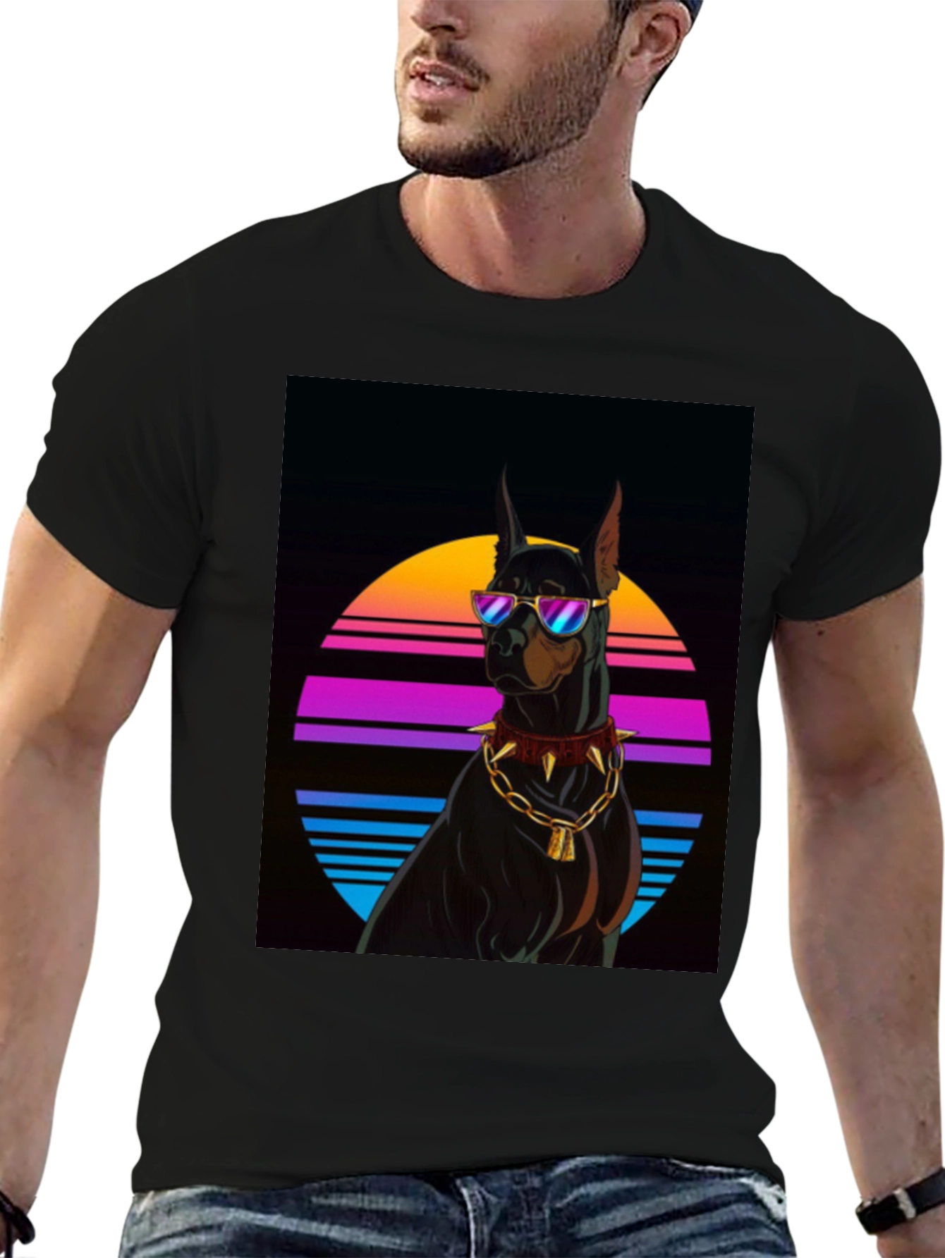 Doberman Dog Retro Style T-Shirt