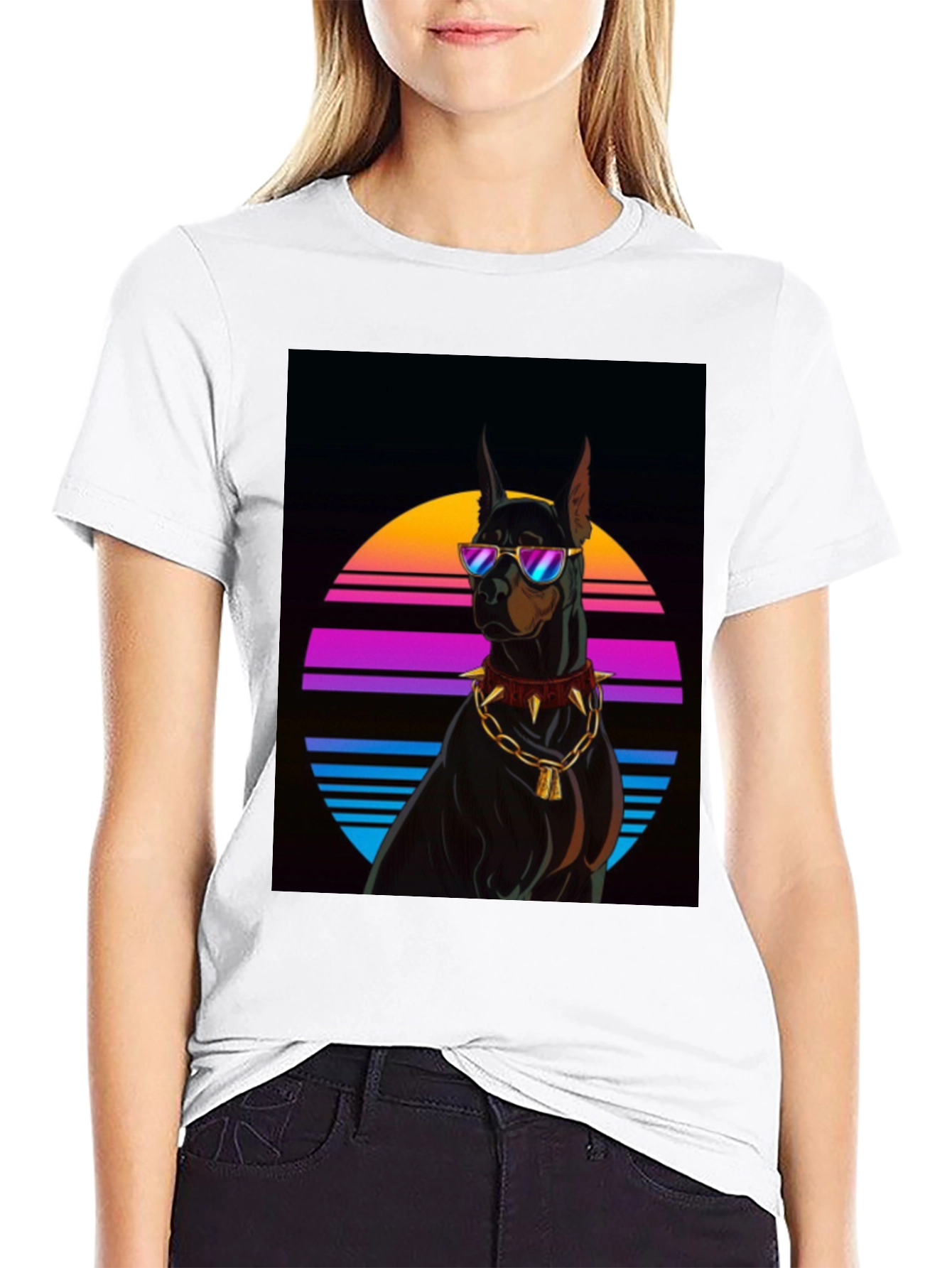 Doberman Dog Retro Style T-Shirt
