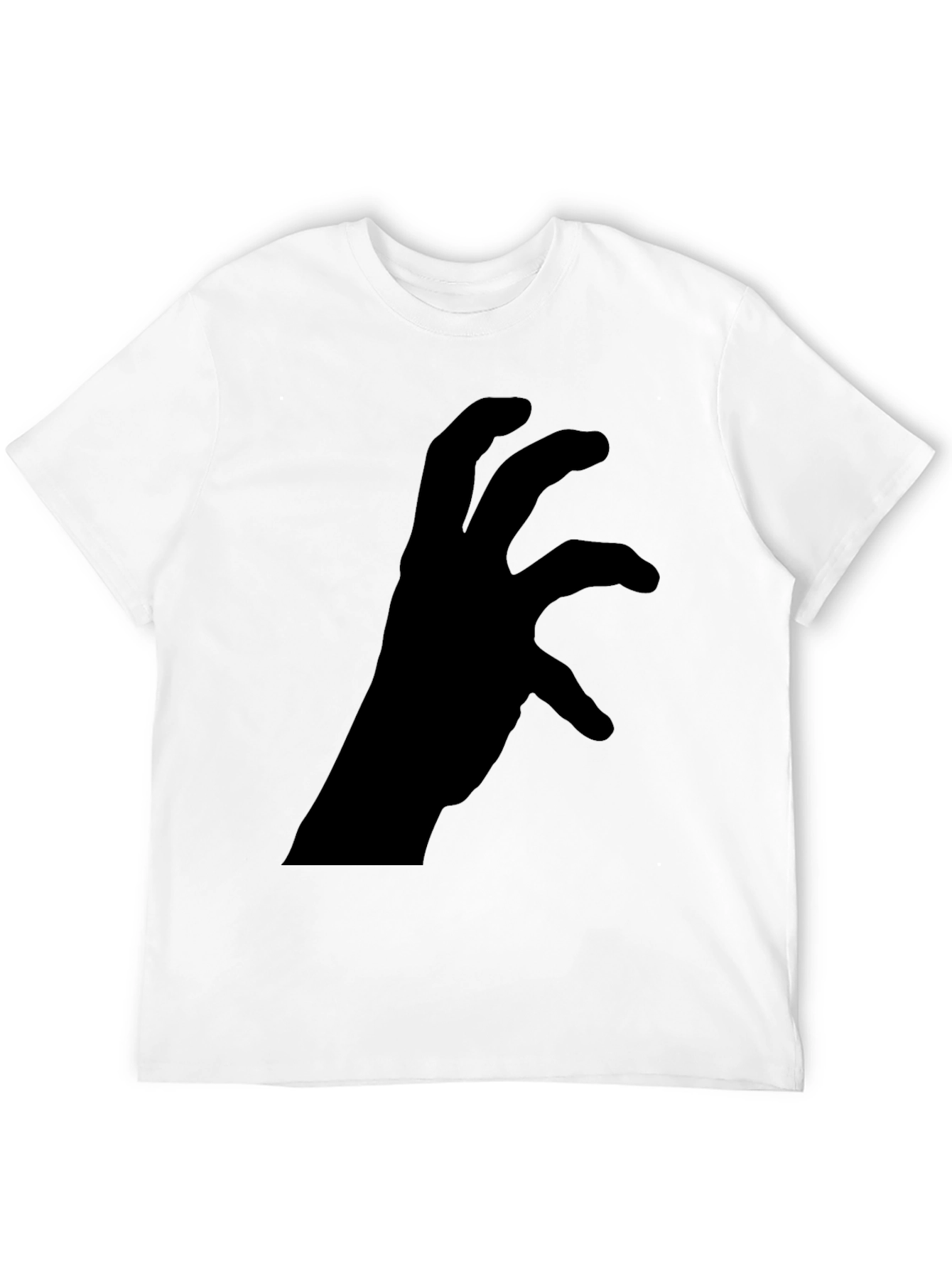 Mens Black Graphic Tee - Hand Silhouette Design