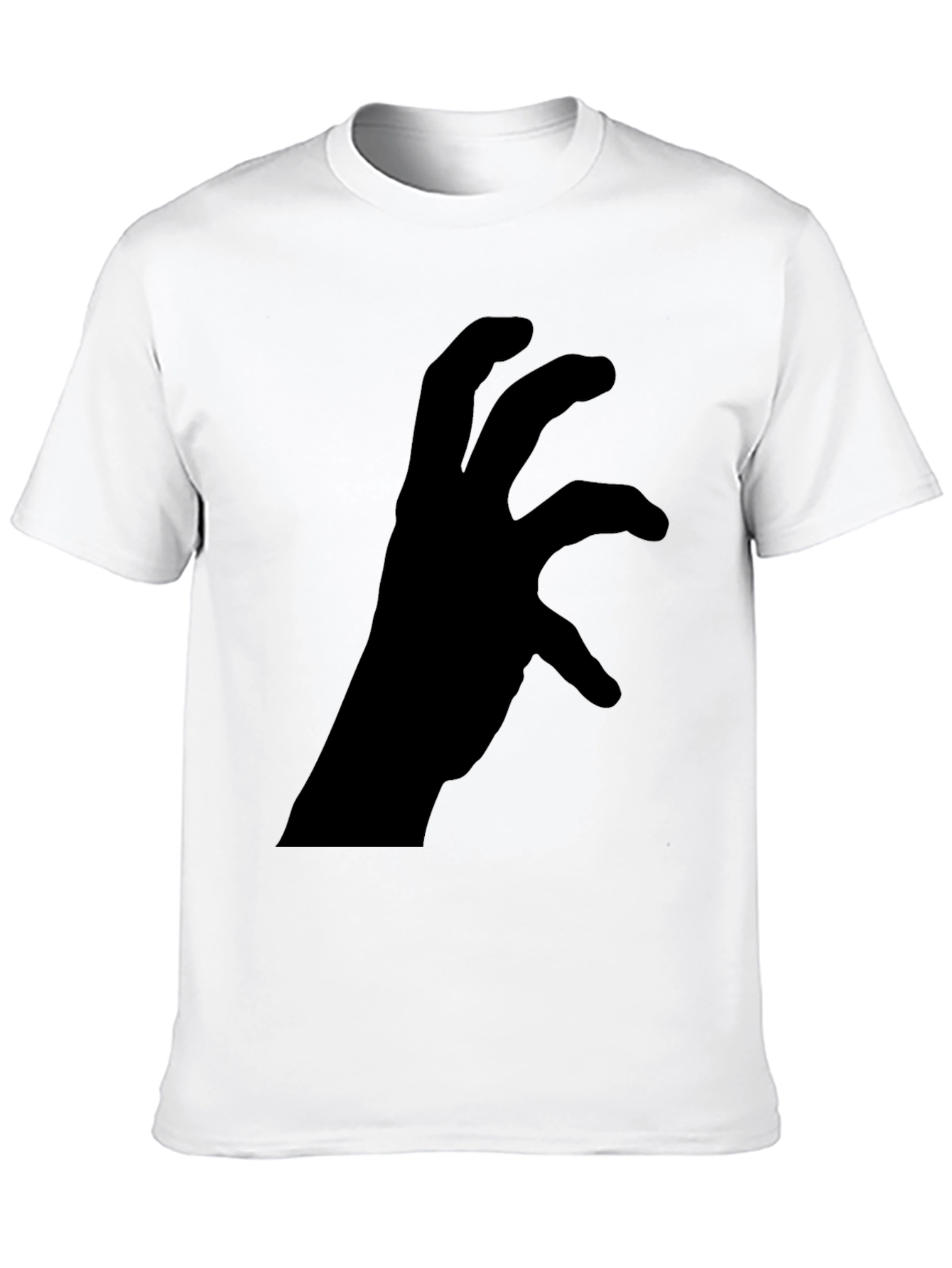 Mens Black Graphic Tee - Hand Silhouette Design