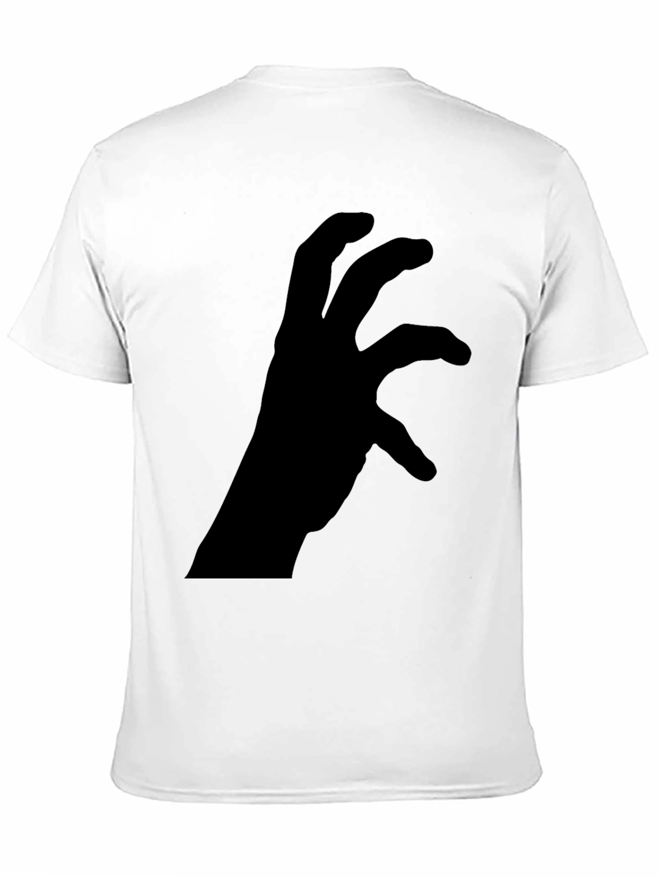 Mens Black Graphic Tee - Hand Silhouette Design