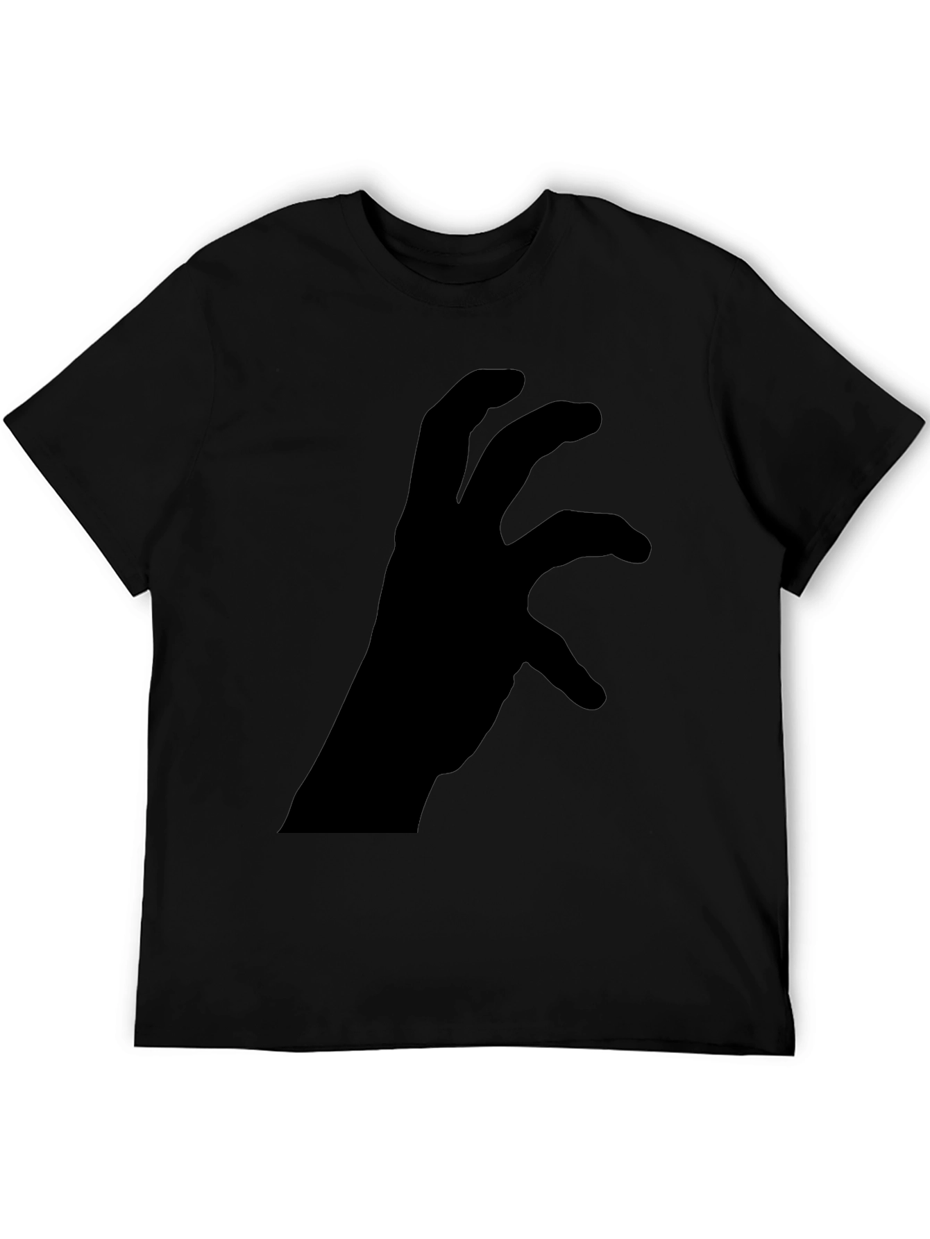 Mens Black Graphic Tee - Hand Silhouette Design