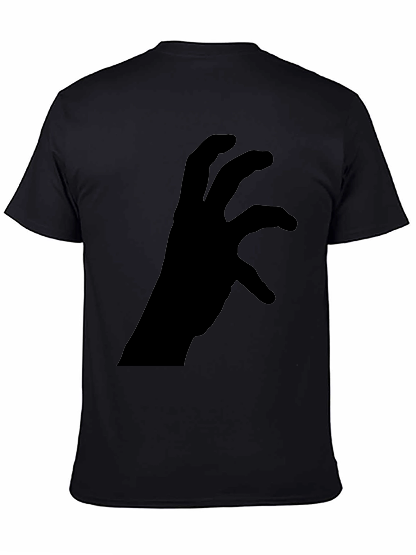 Mens Black Graphic Tee - Hand Silhouette Design