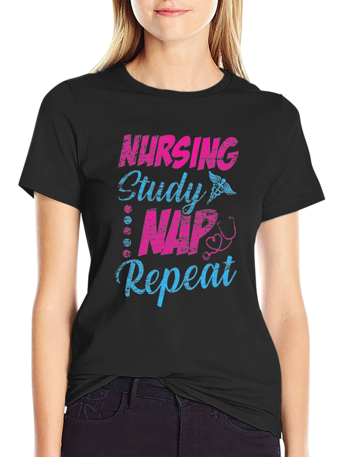 Nursing Study Nap Repeat T-Shirt