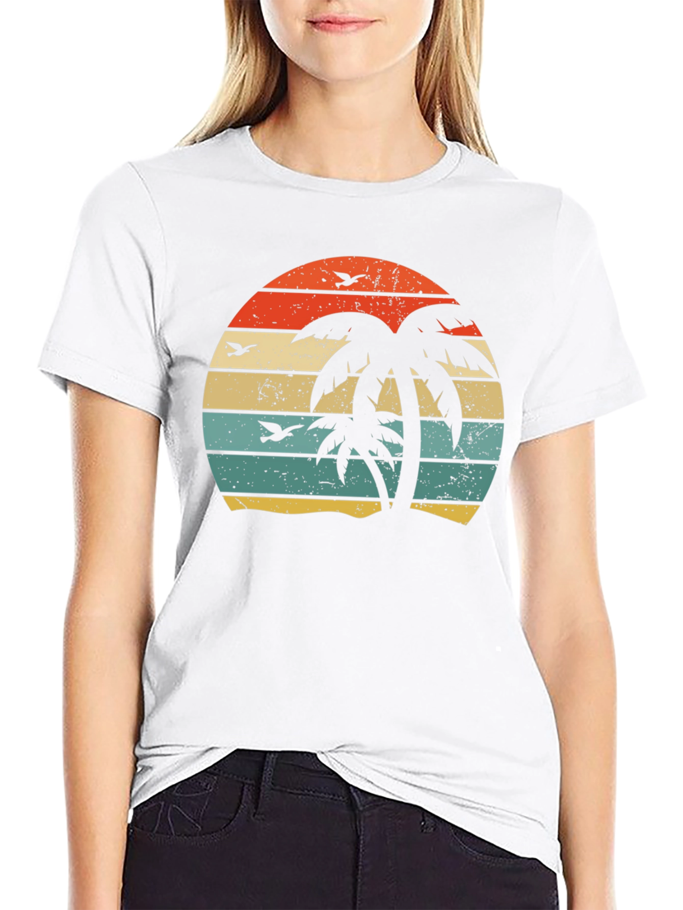 Retro Palm Tree Sunset Graphic Tee
